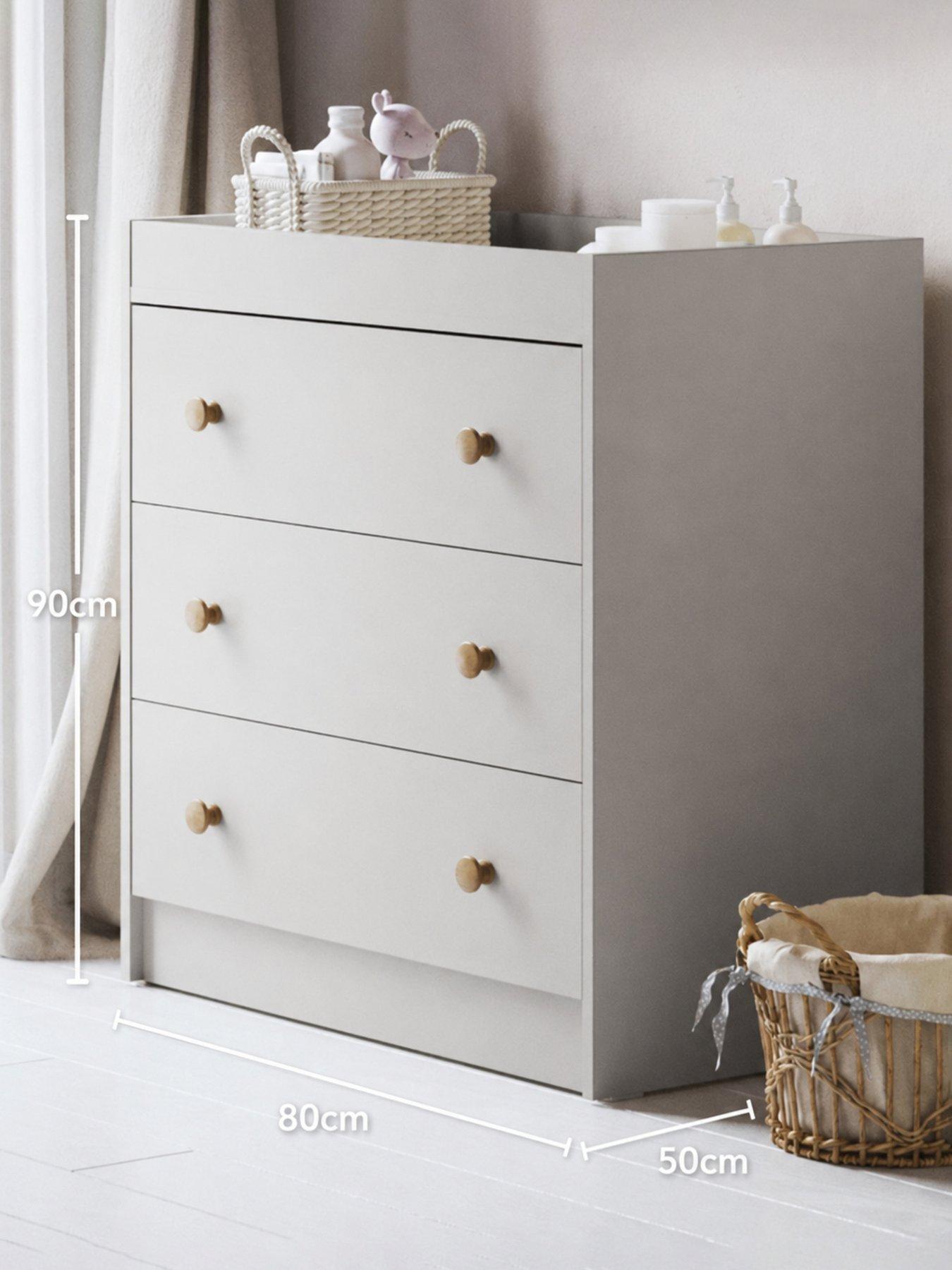 Image 3 of 7 of Little Acorns Florence 2 Piece Roomset - Cot Bed & Dresser - Cashmere & Honeyoak