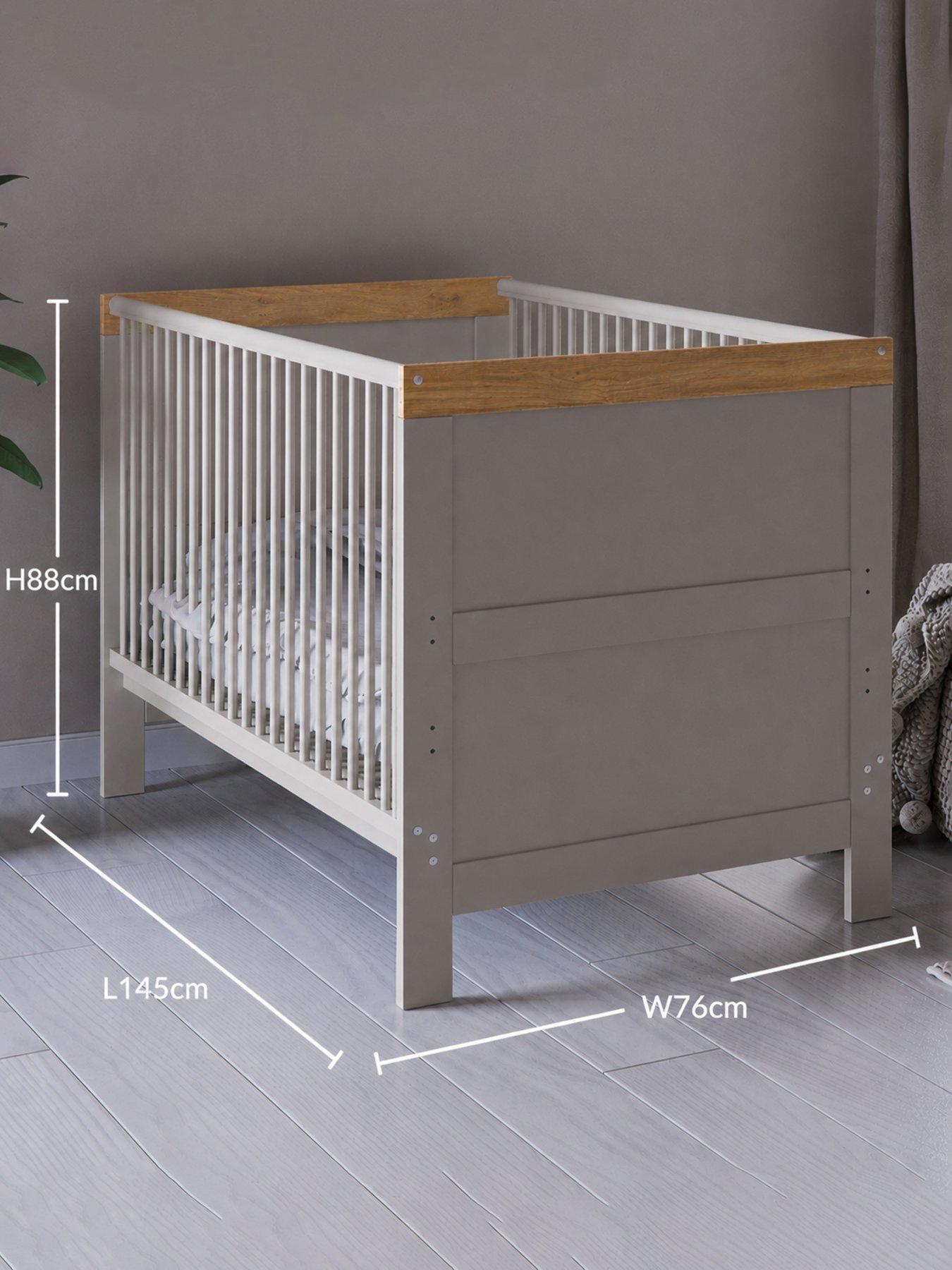 Image 4 of 7 of Little Acorns Florence 2 Piece Roomset - Cot Bed & Dresser - Cashmere & Honeyoak