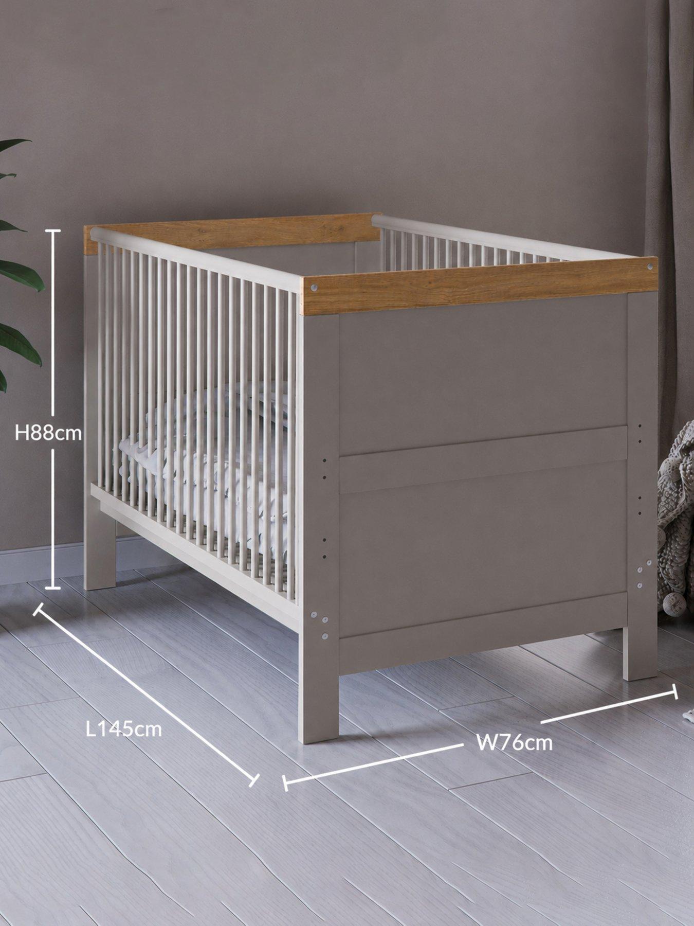 Image 5 of 7 of Little Acorns Florence 2 Piece Roomset - Cot Bed & Dresser - Cashmere & Honeyoak