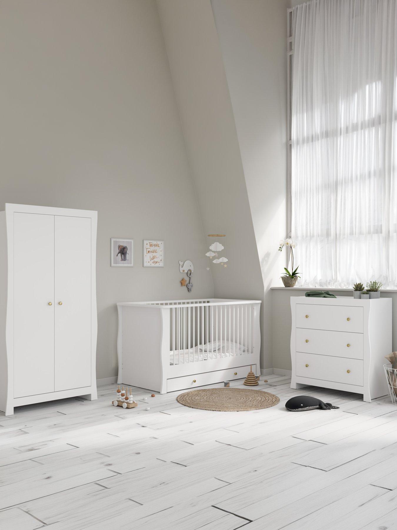 Image 1 of 7 of Little Acorns Celeste 4 Piece Roomste - White inc. brushed gold knobs