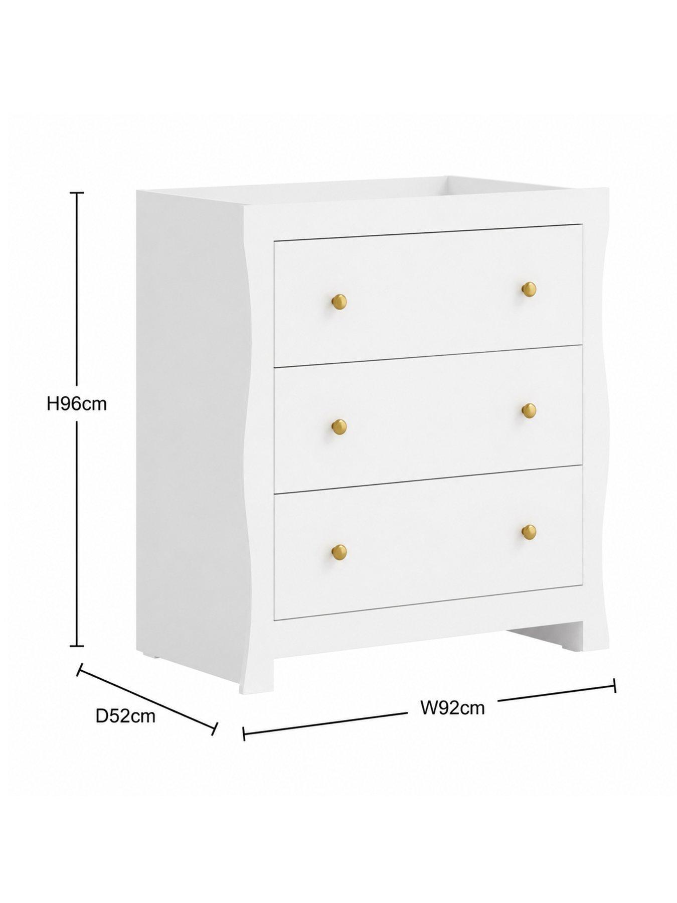 Image 3 of 7 of Little Acorns Celeste 4 Piece Roomste - White inc. brushed gold knobs