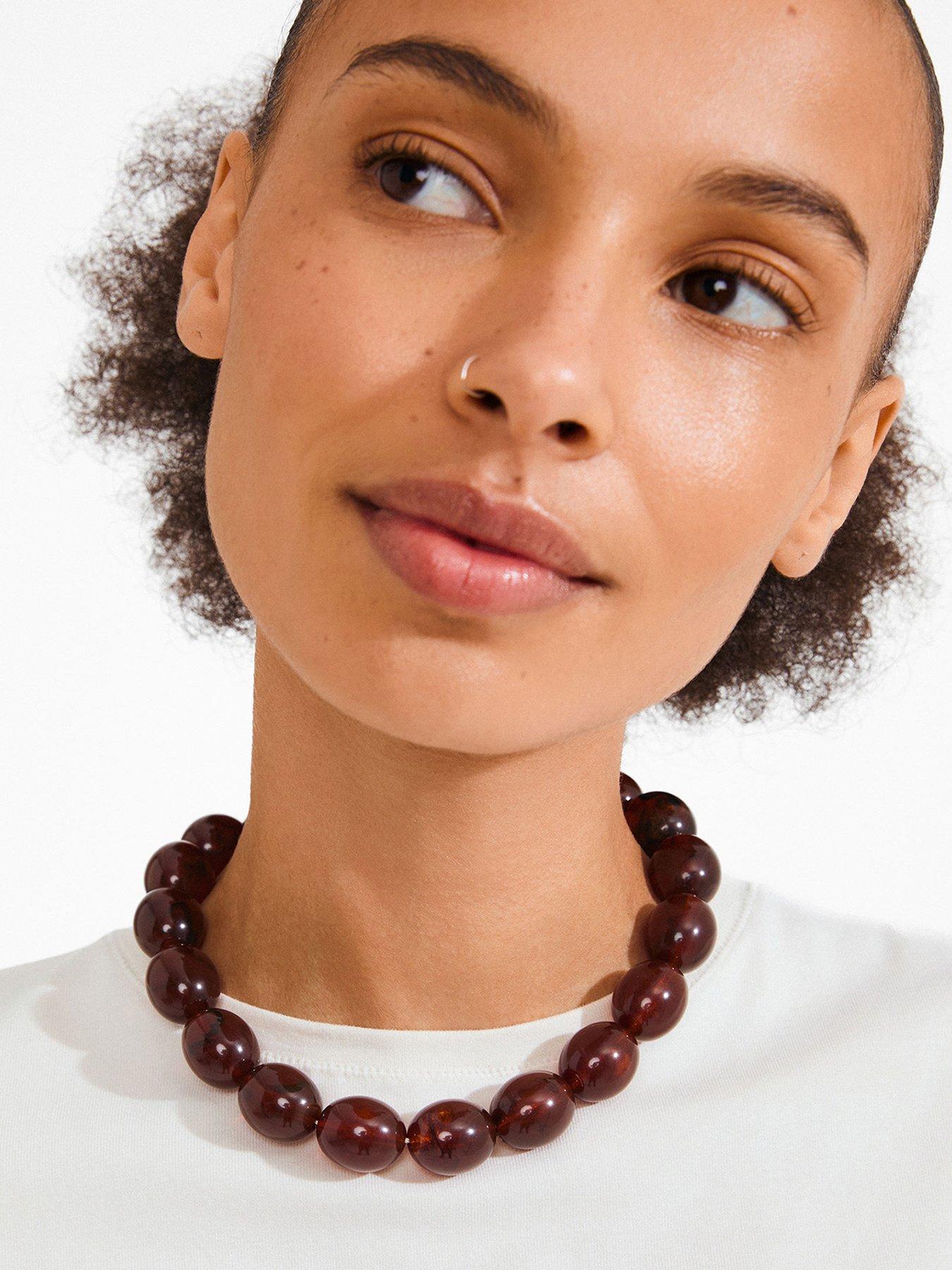 Image 1 of 5 of Pilgrim Still - necklace gold-plated/brown