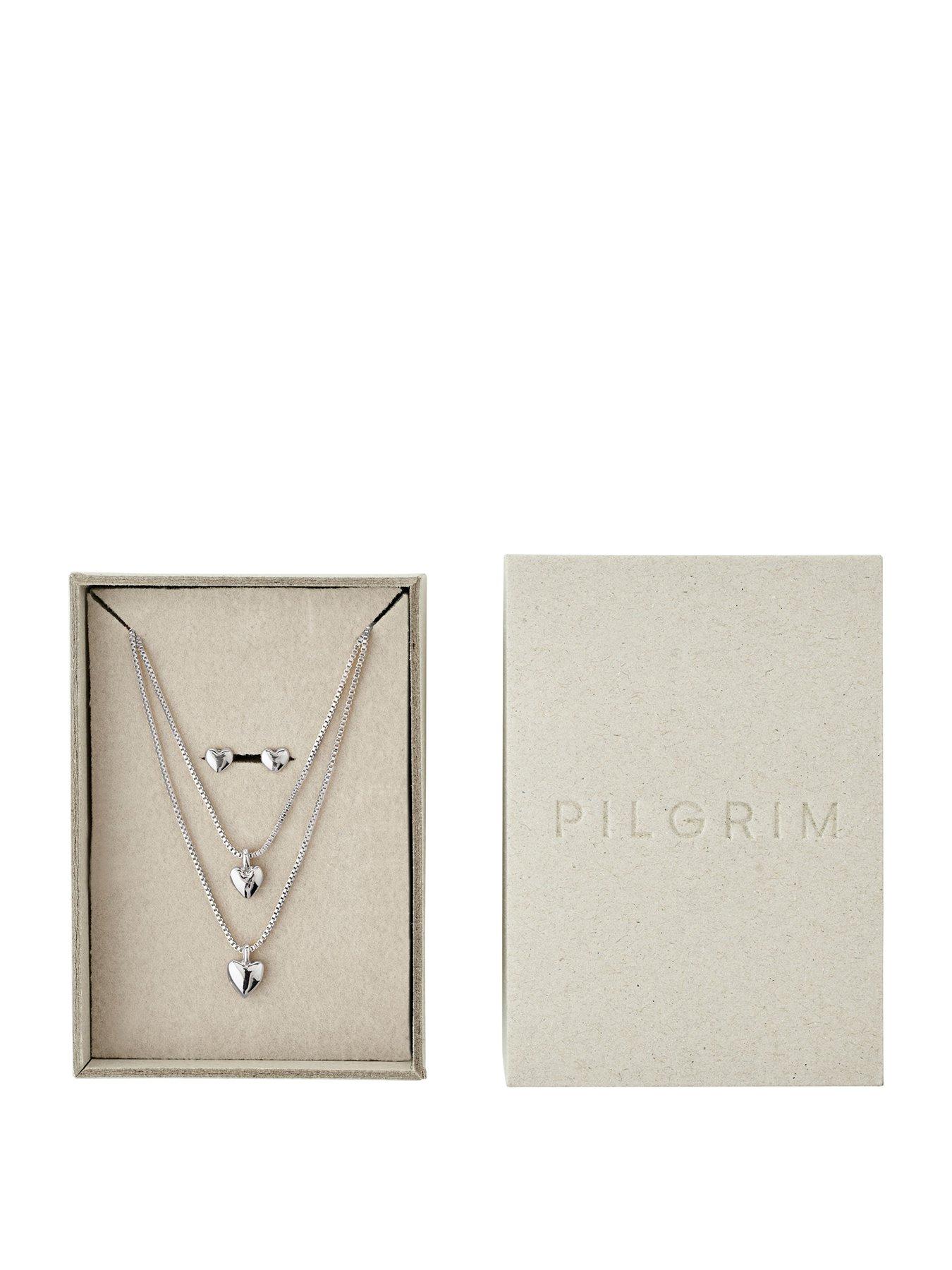 Pilgrim Penina - gift set, necklace & earstuds, silver-plated