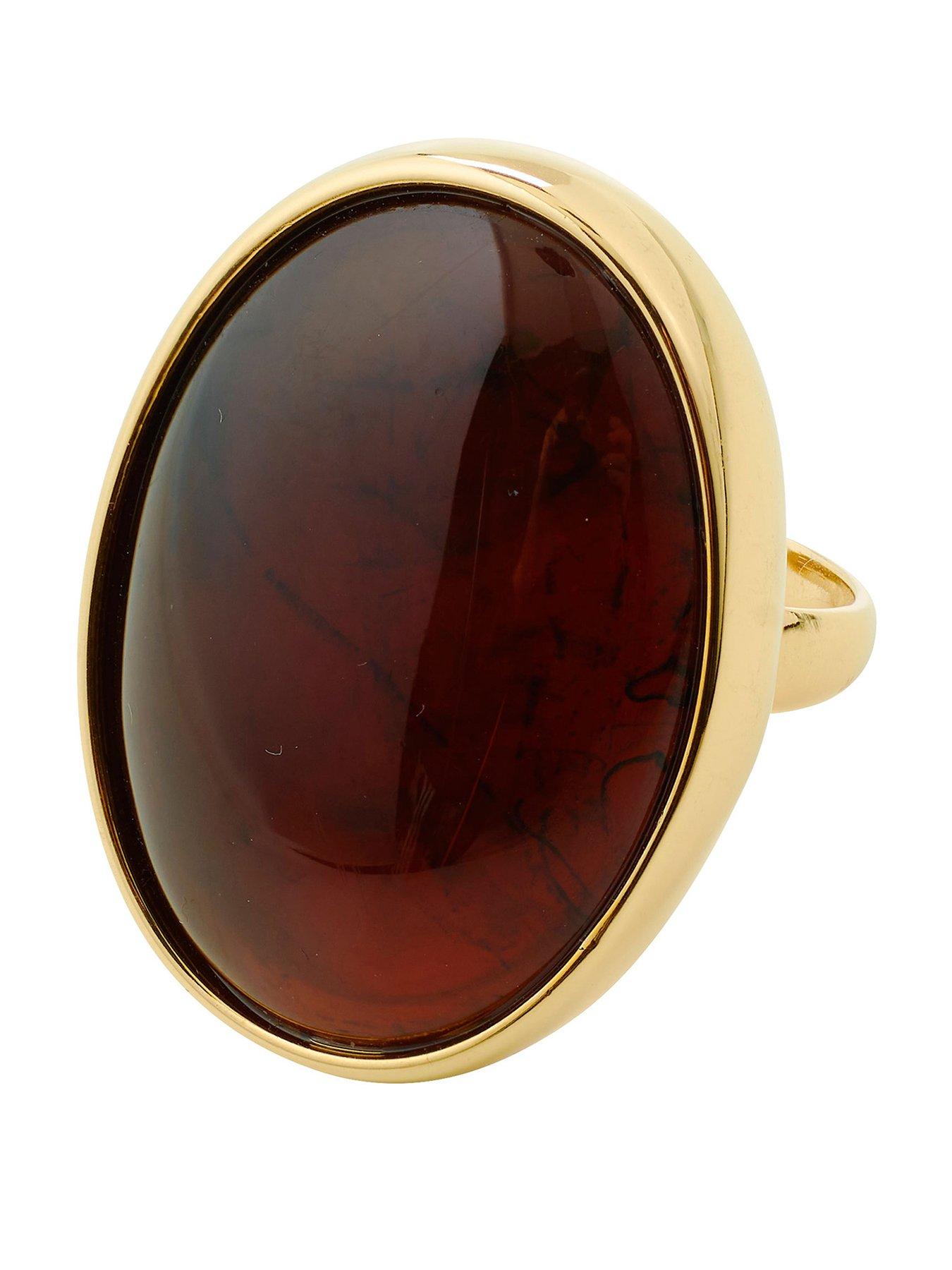 Pilgrim Still - waterproof ring gold-plated/brown