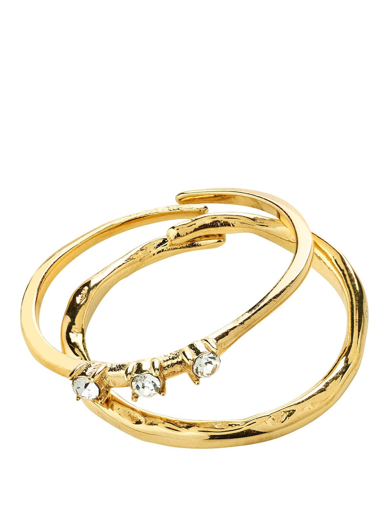 Pilgrim Ivarin - rings, 2-in-1 set, gold-plated