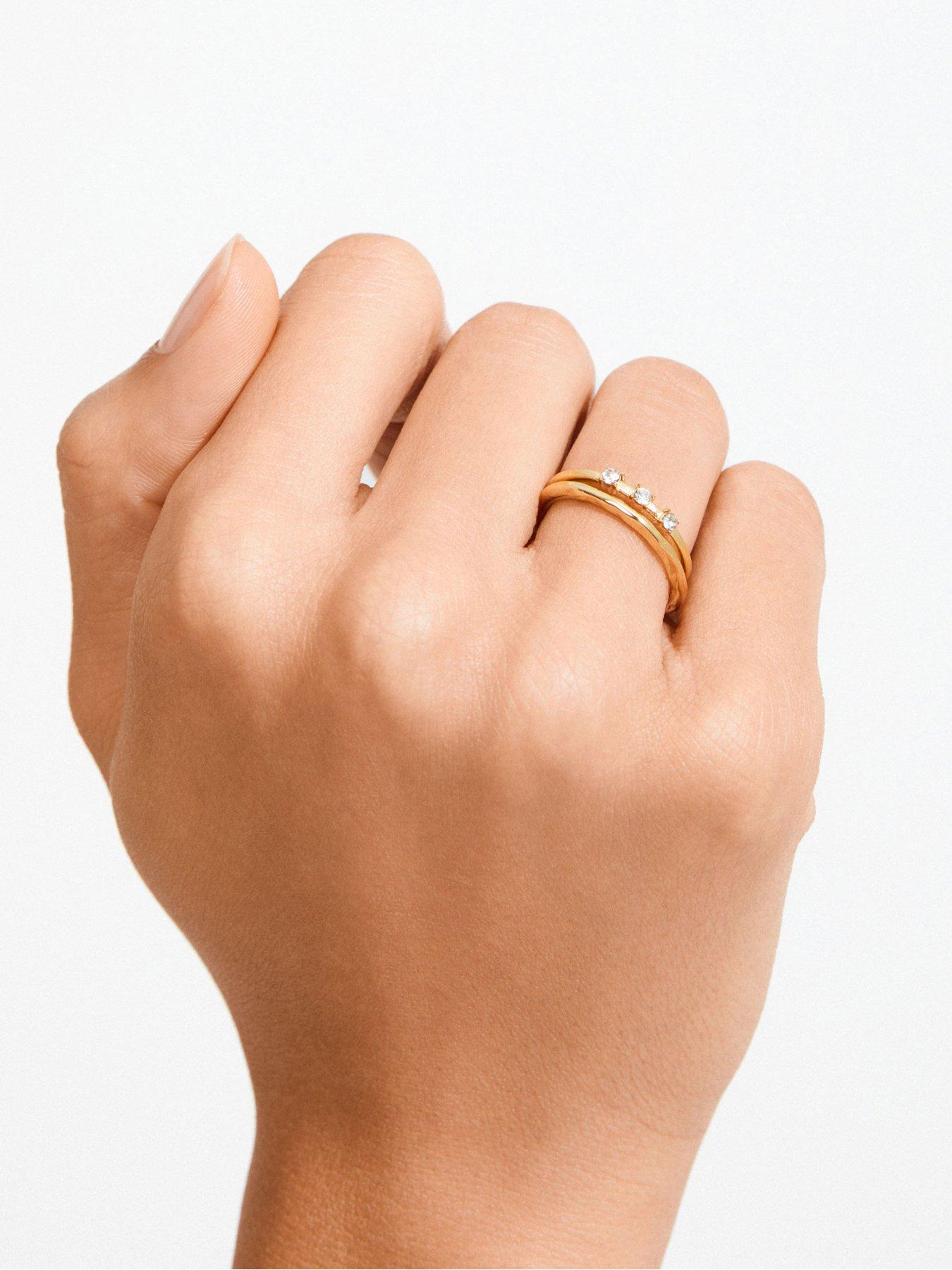 Image 4 of 4 of Pilgrim Ivarin - rings, 2-in-1 set, gold-plated