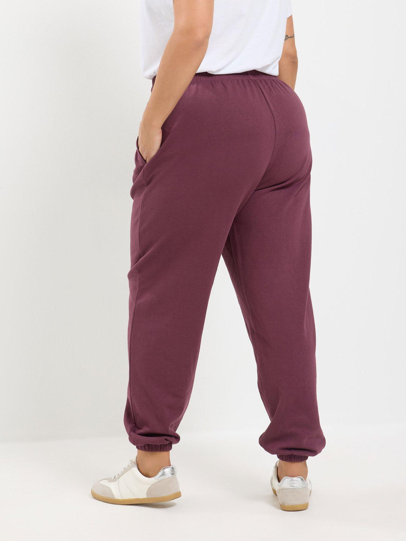 Image 2 of 4 of Yours Curve Cuffed Jogger - Burgundy