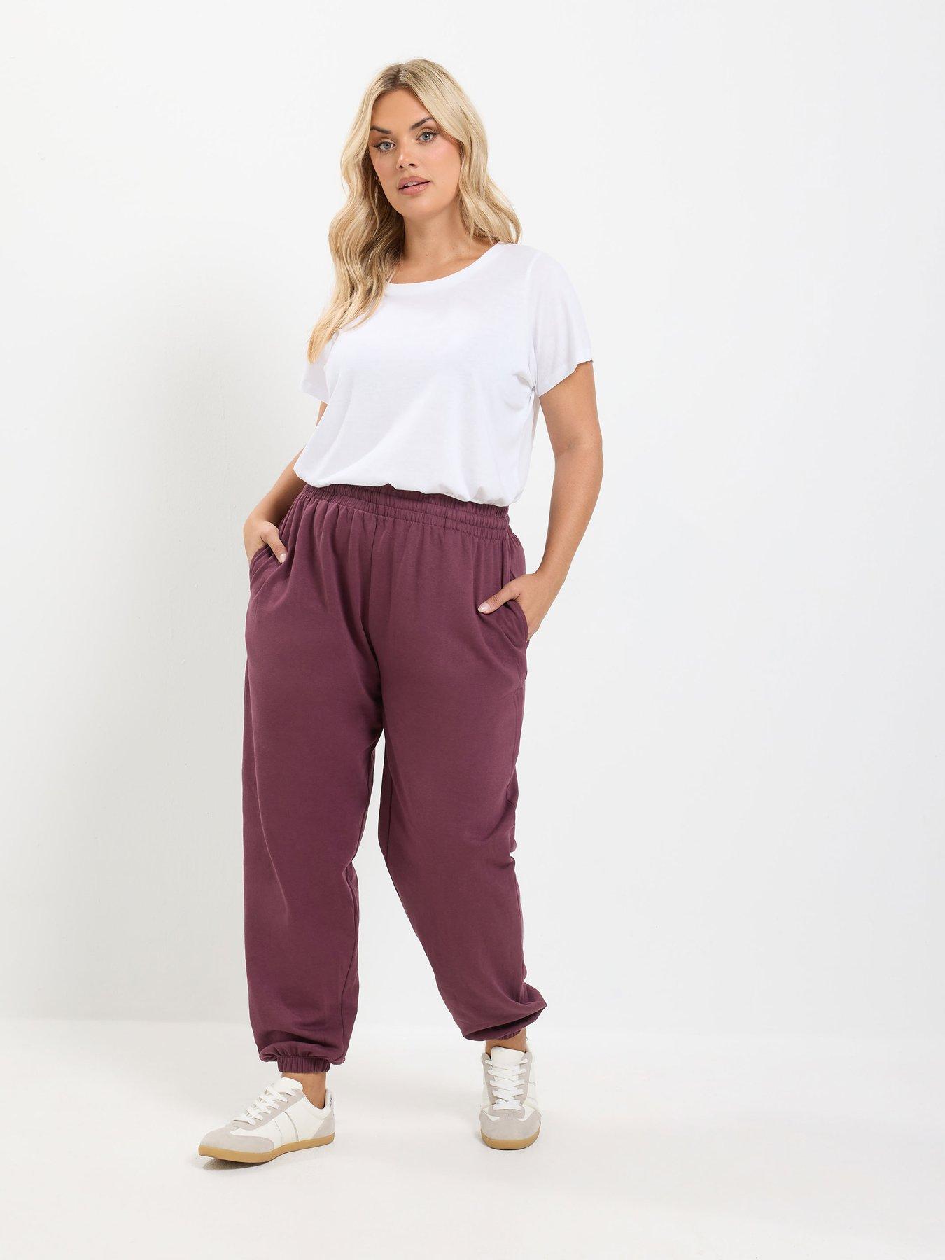 Image 3 of 4 of Yours Curve Cuffed Jogger - Burgundy