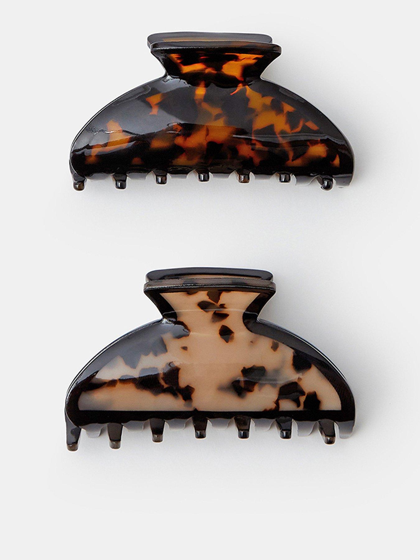 Image 1 of 2 of Accessorize 2 X Oval Tort Claw Clips
