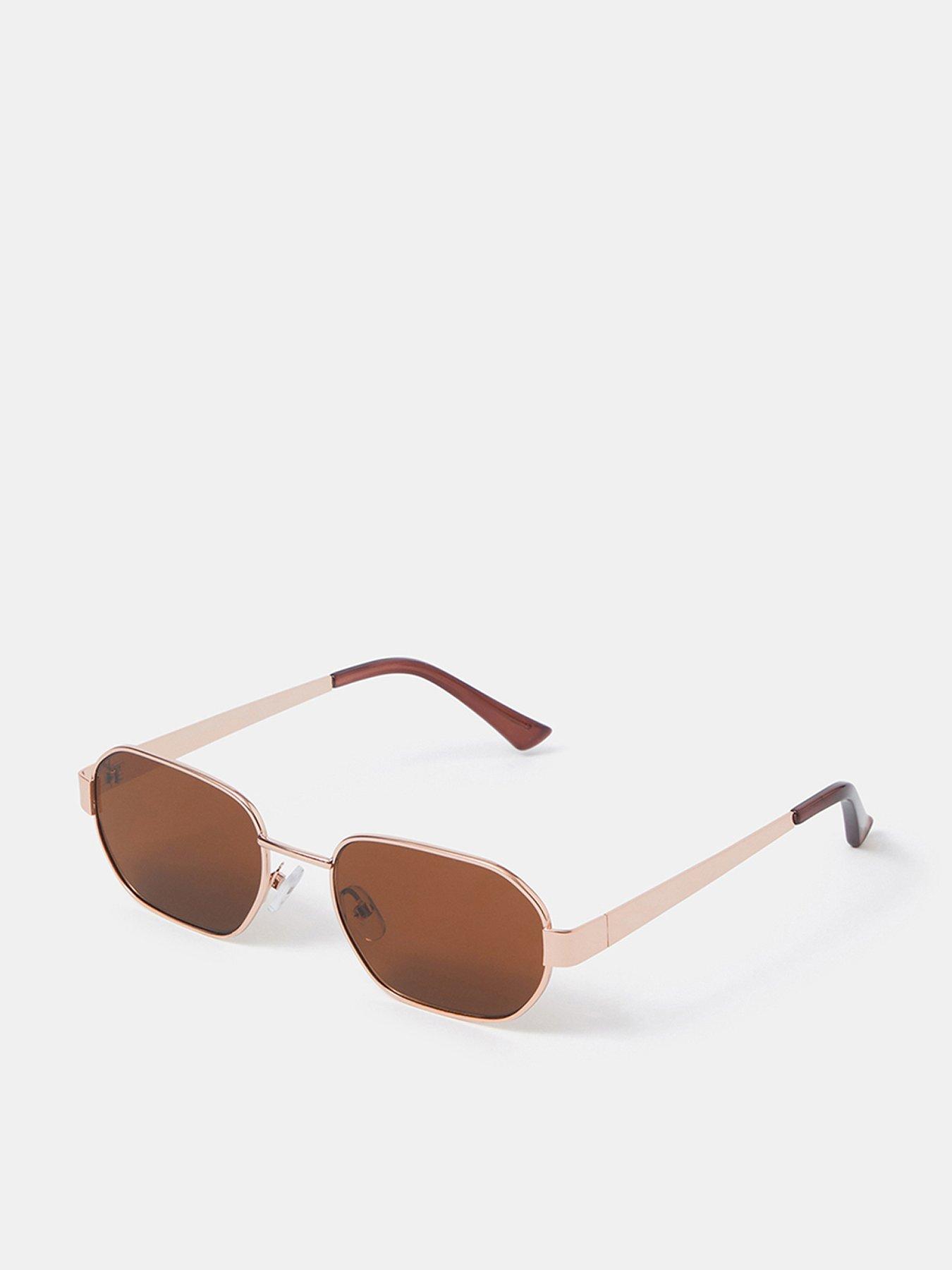 Image 1 of 2 of Accessorize Rectangle Metal Sunglasses