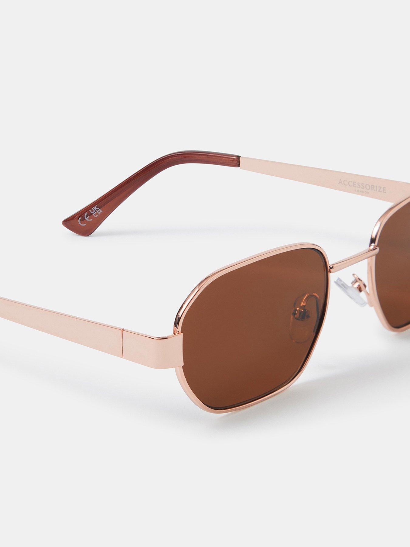 Image 2 of 2 of Accessorize Rectangle Metal Sunglasses