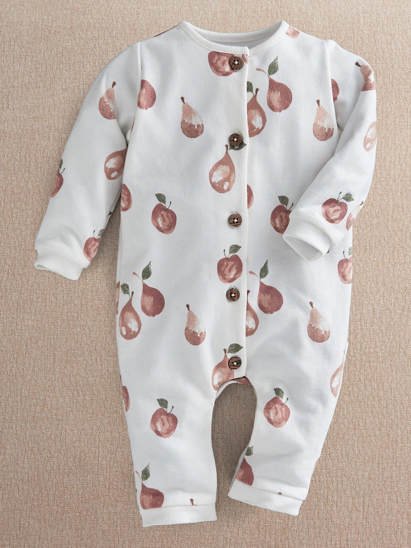 Mamas & Papas Baby Girls Fruit Print Romper, Pink, Size Up To 1 Month