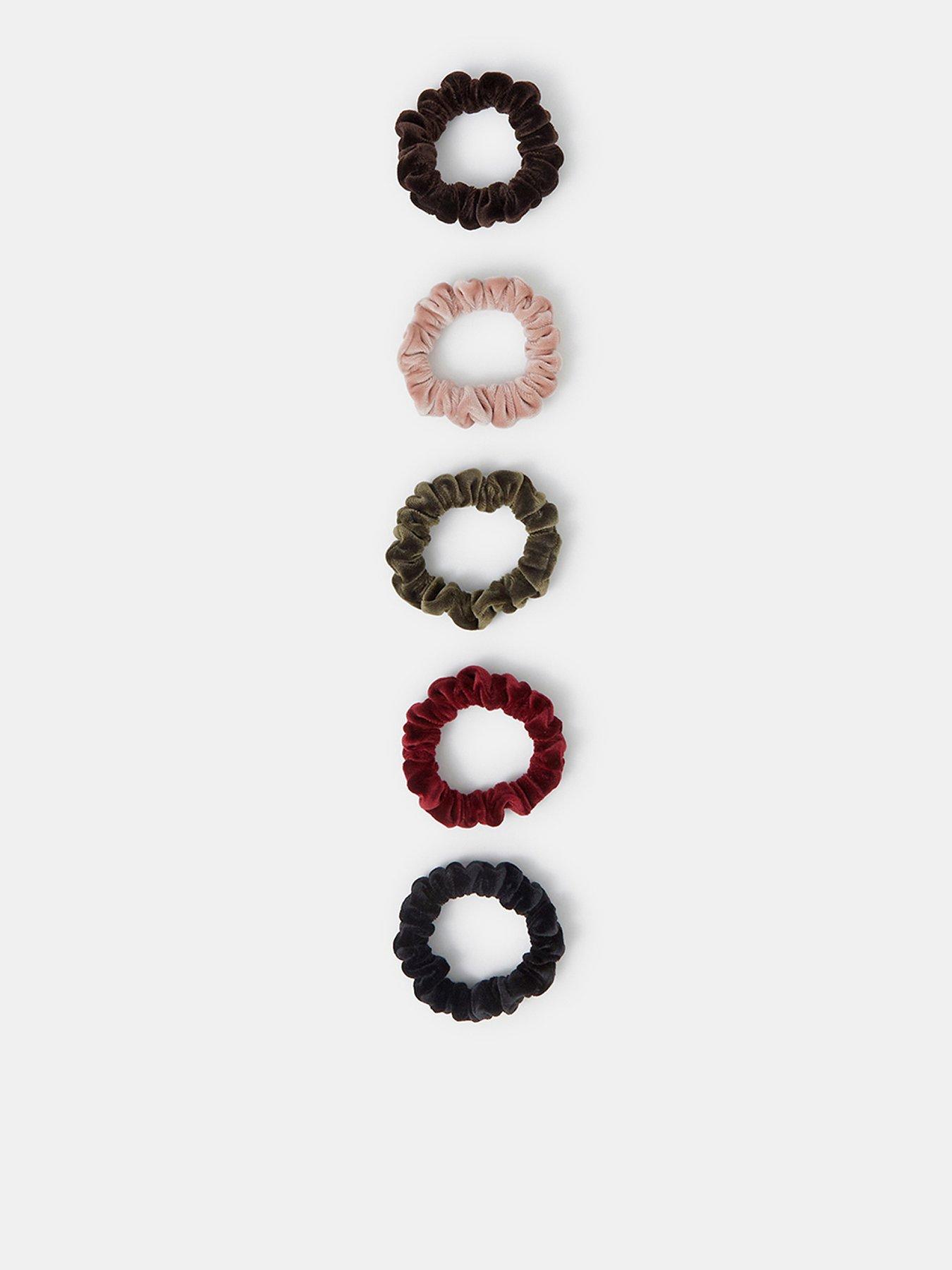 Image 1 of 2 of Accessorize Womens 5 Pack Velvet Scrunchies - Multi