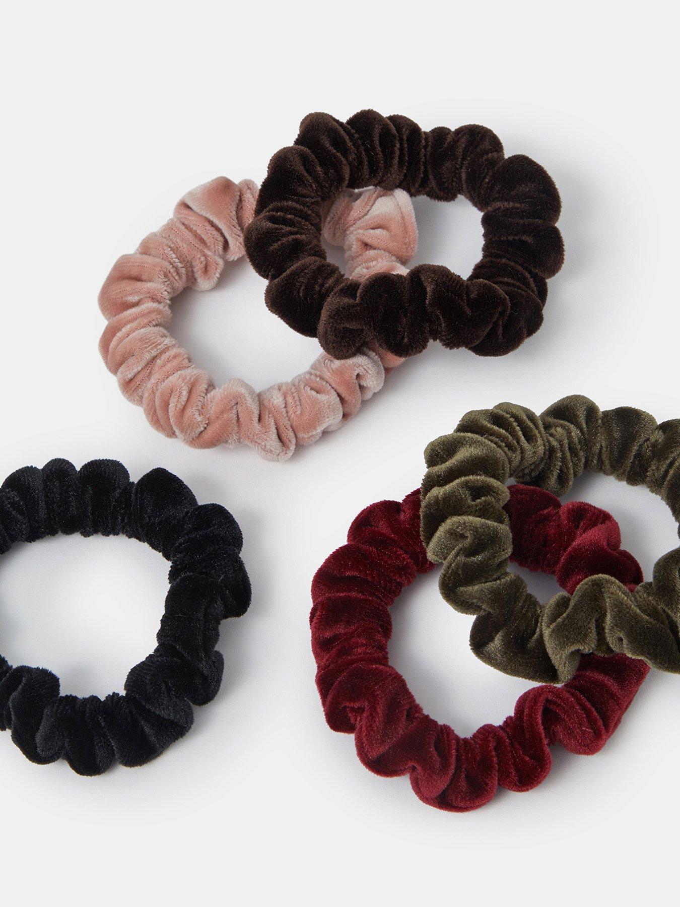 Image 2 of 2 of Accessorize Womens 5 Pack Velvet Scrunchies - Multi