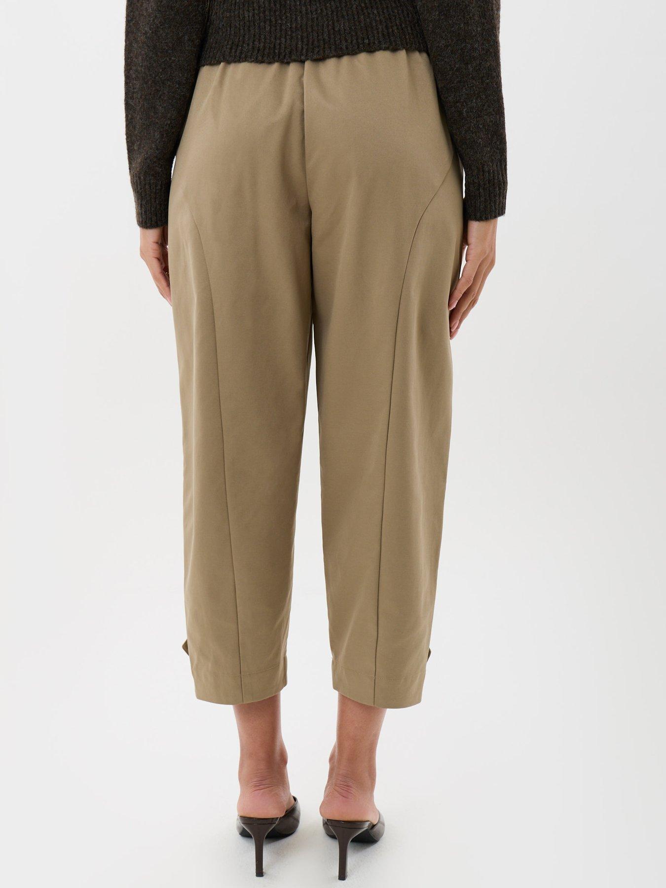 Image 2 of 5 of Threadbare Barrel Leg Trousers In Beige