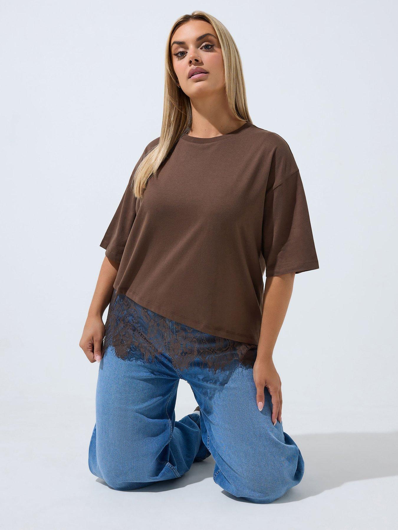 Image 1 of 4 of Yours Curve Asymmetric Top - Brown