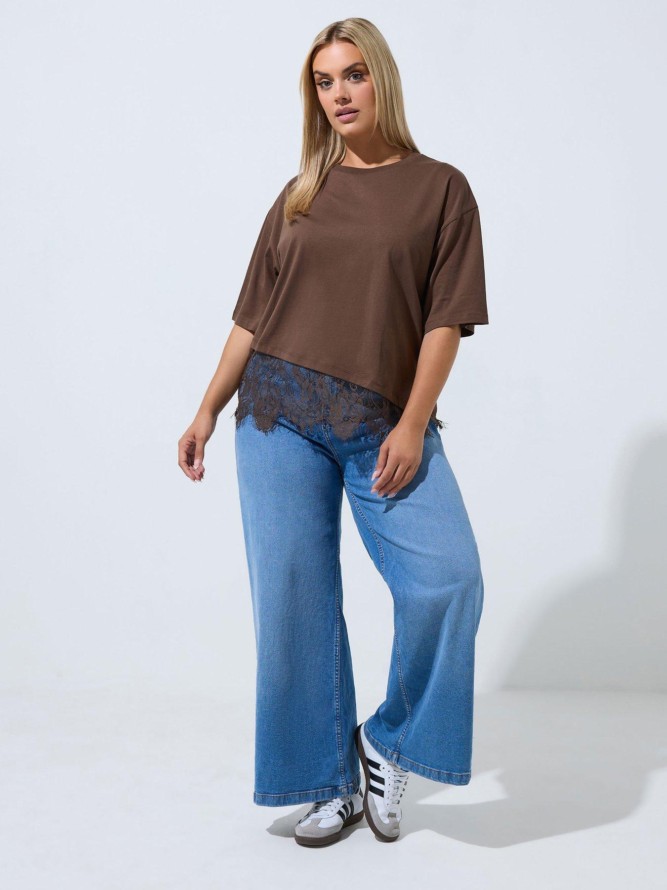 Image 3 of 4 of Yours Curve Asymmetric Top - Brown