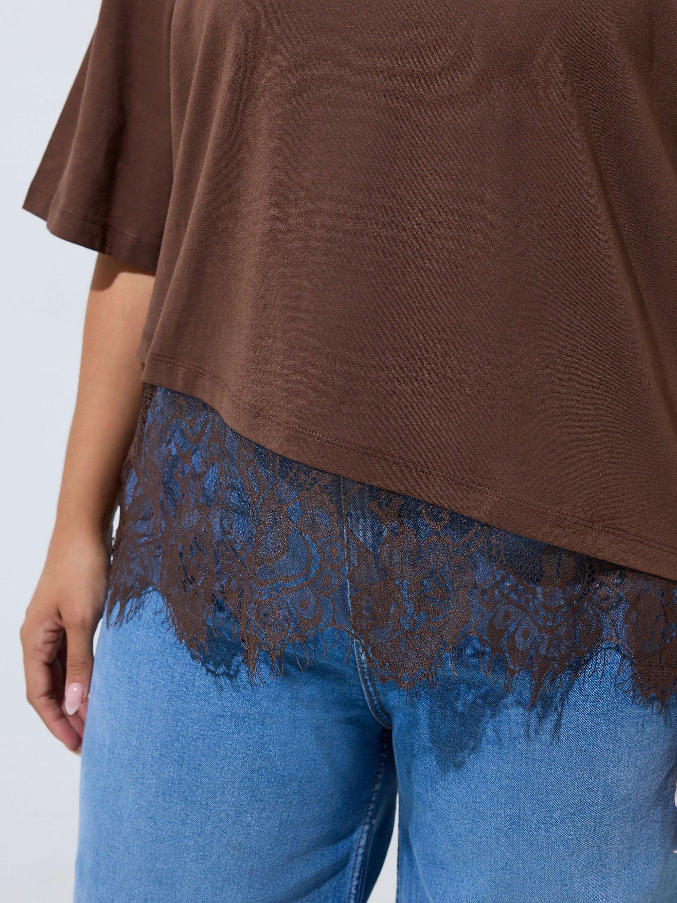 Image 4 of 4 of Yours Curve Asymmetric Top - Brown