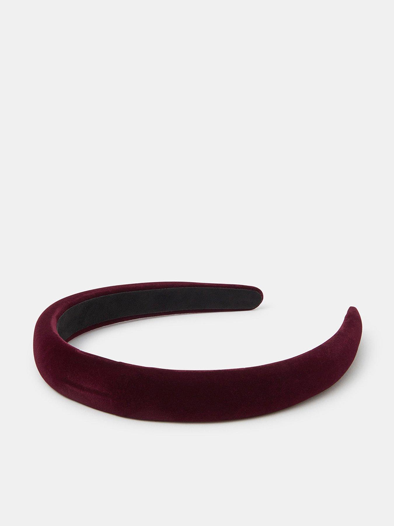 Image 1 of 2 of Accessorize Womens Padded Velvet Headband - Red