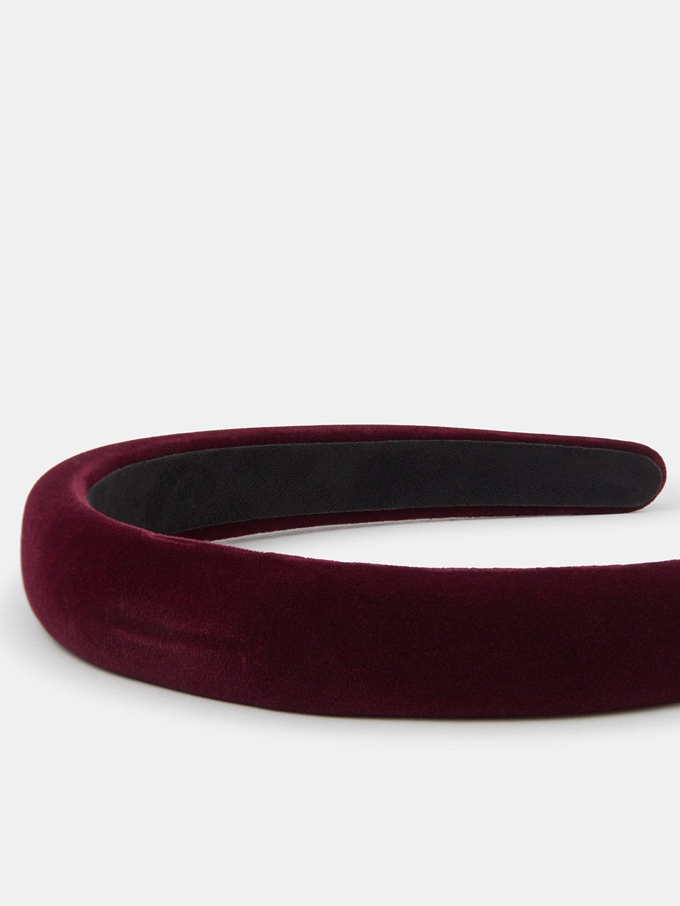 Image 2 of 2 of Accessorize Womens Padded Velvet Headband - Red