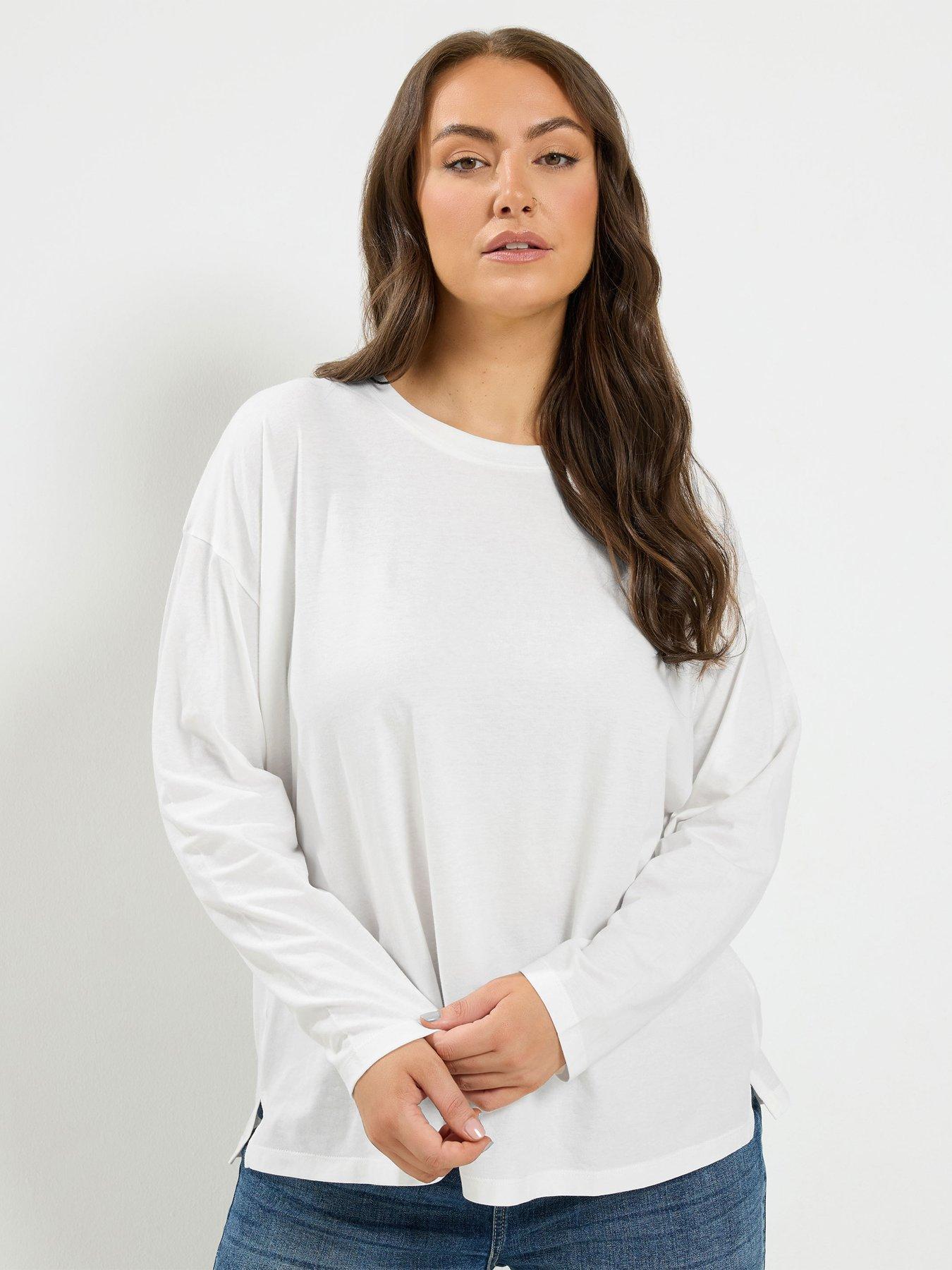 Image 1 of 4 of Yours Women's Curve Long Sleeve Oversize Top - Cream