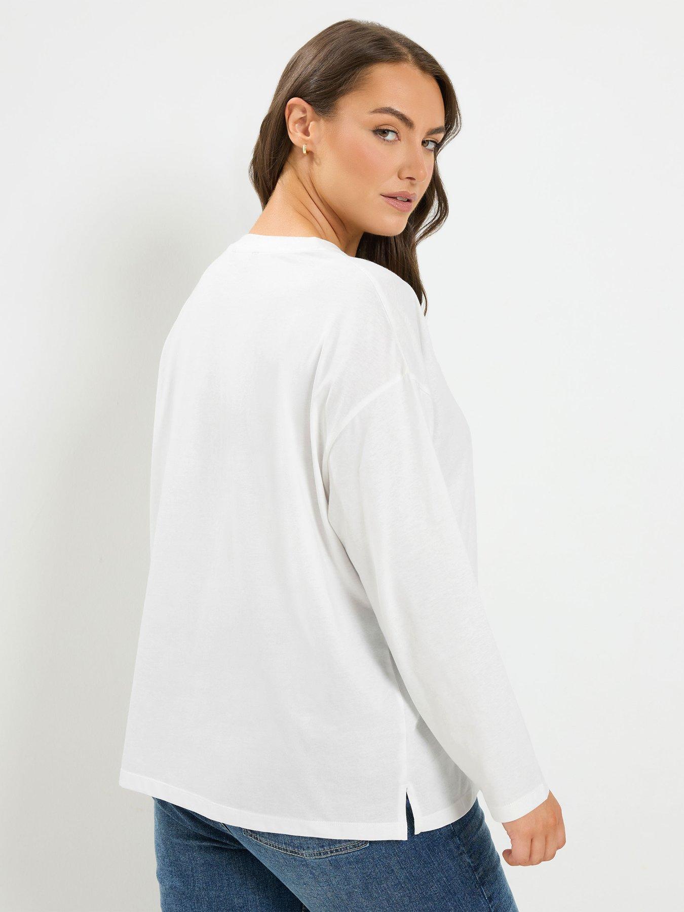 Image 2 of 4 of Yours Women's Curve Long Sleeve Oversize Top - Cream