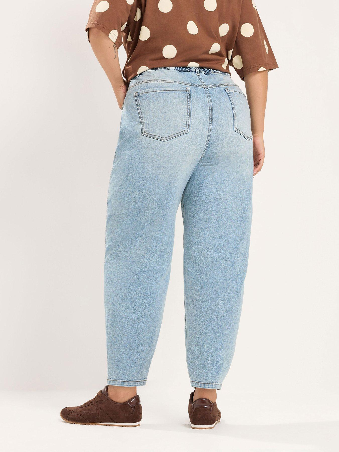 Image 2 of 4 of Yours Curve Barrel Leg 28" Jeans - Blue