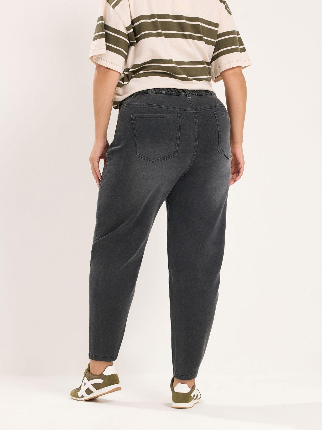 Image 2 of 4 of Yours Curve Barrel Leg 30" Jeans - Black