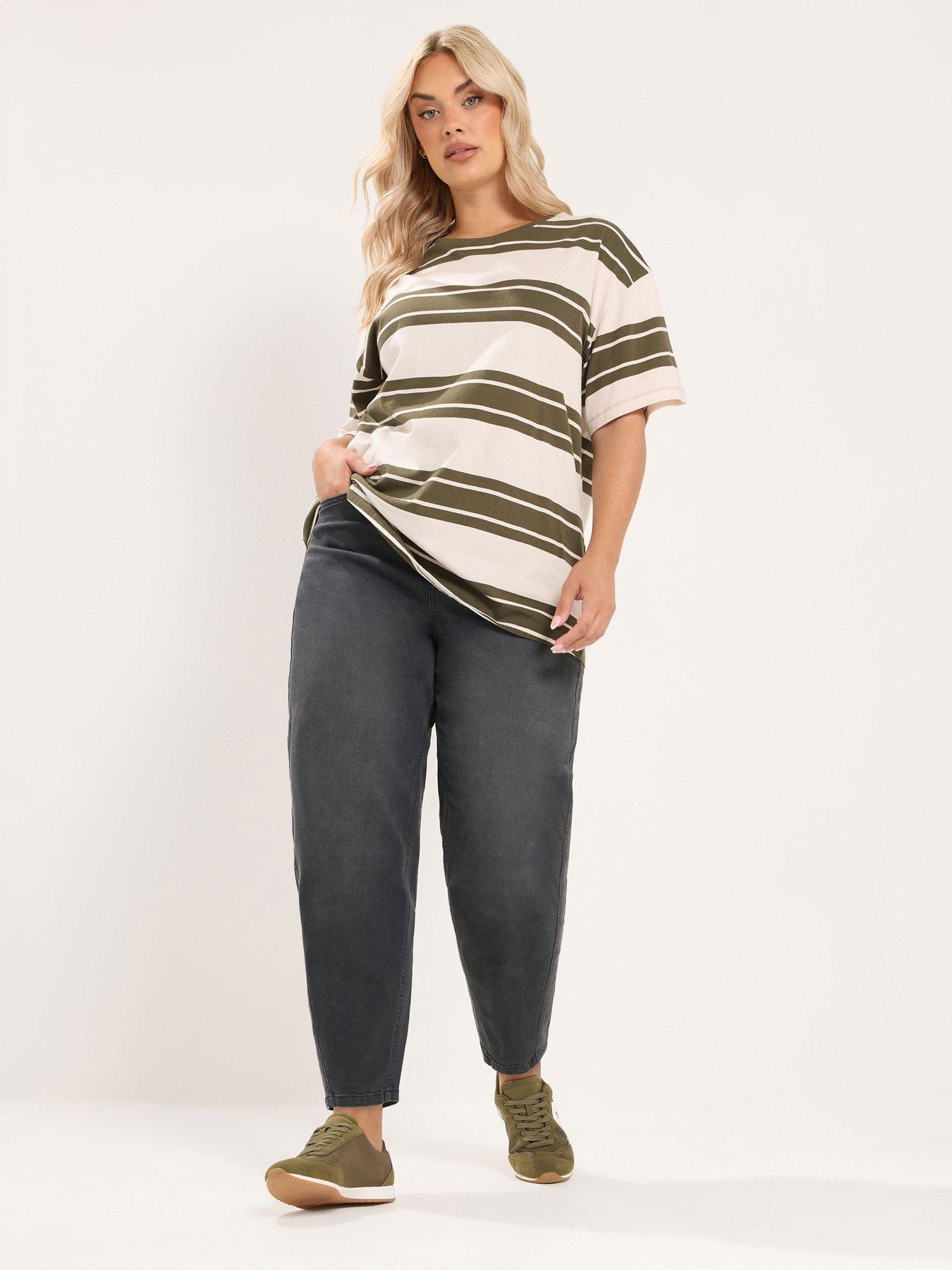 Image 3 of 4 of Yours Curve Barrel Leg 30" Jeans - Black