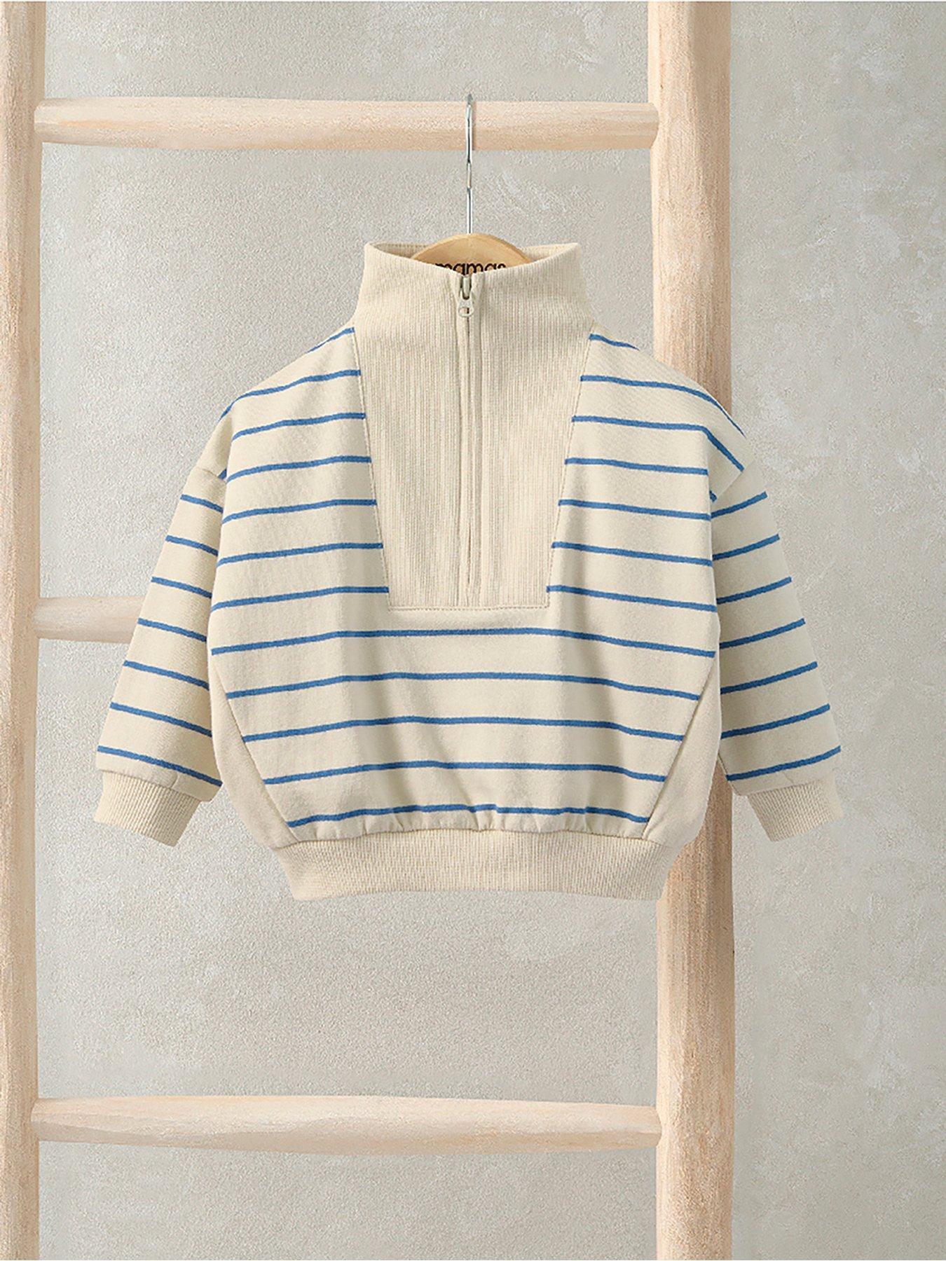 Mamas & Papas Baby Boys Funnel Neck Jumper, Blue, Size 9-12 Months
