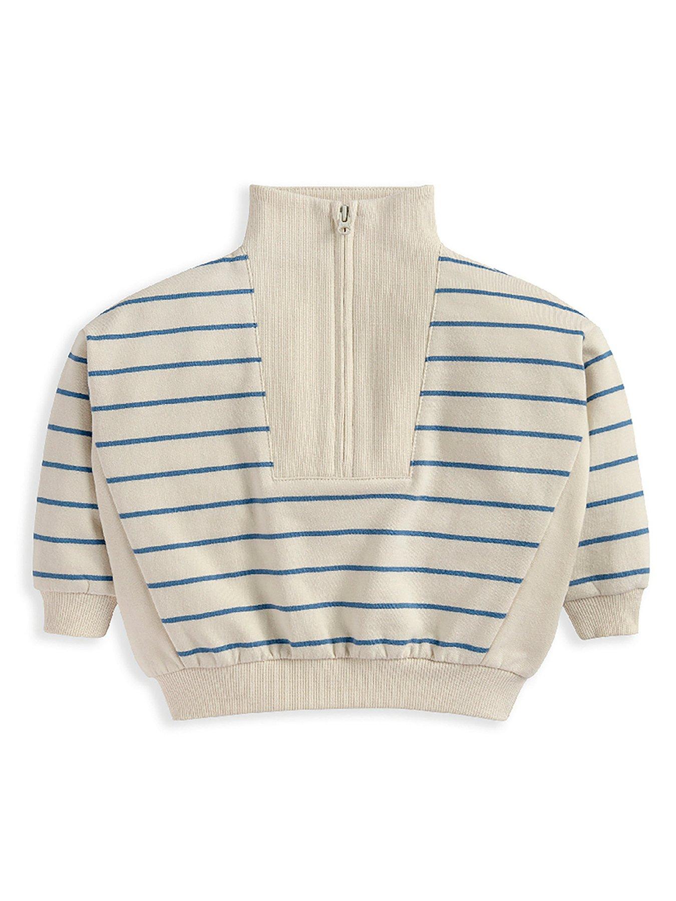 Image 2 of 2 of Mamas & Papas Baby Boys Funnel Neck Jumper - Blue