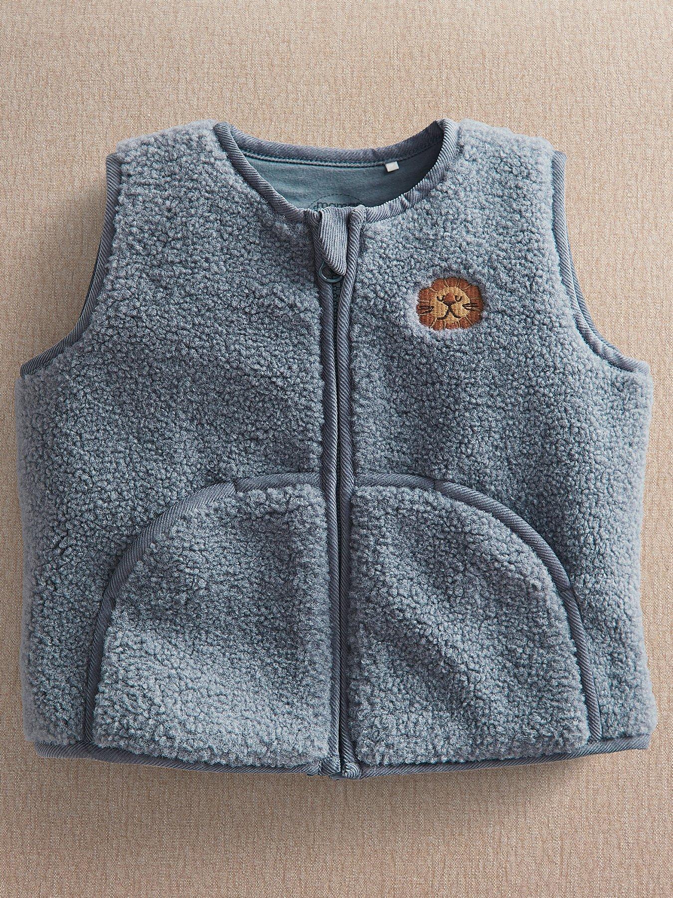 Mamas & Papas Baby Boys Born Wild Gilet, Blue, Size 3-6 Months