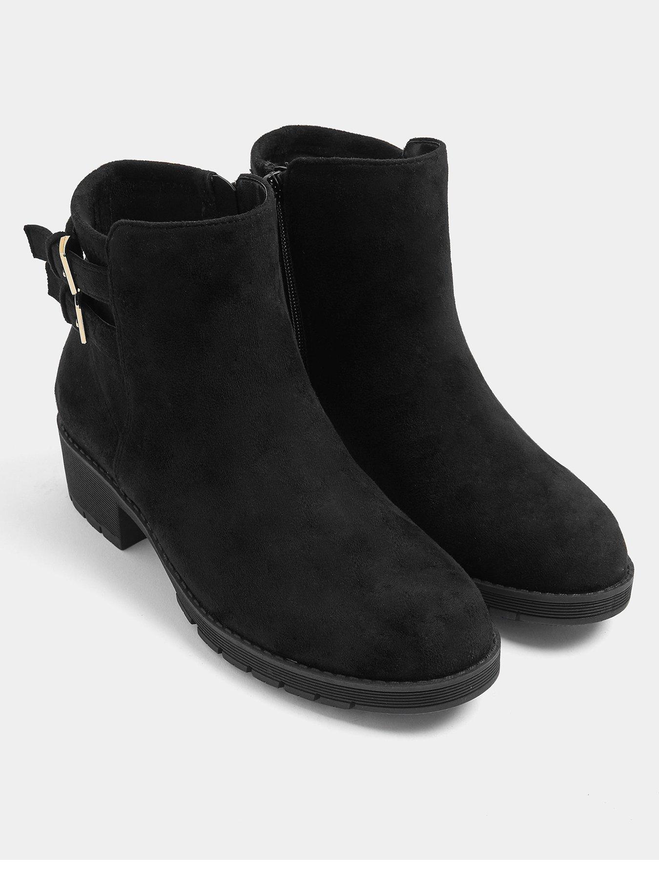 Image 2 of 4 of Yours Curve Wide Fit Double Buckle Chelsea Boot - Black