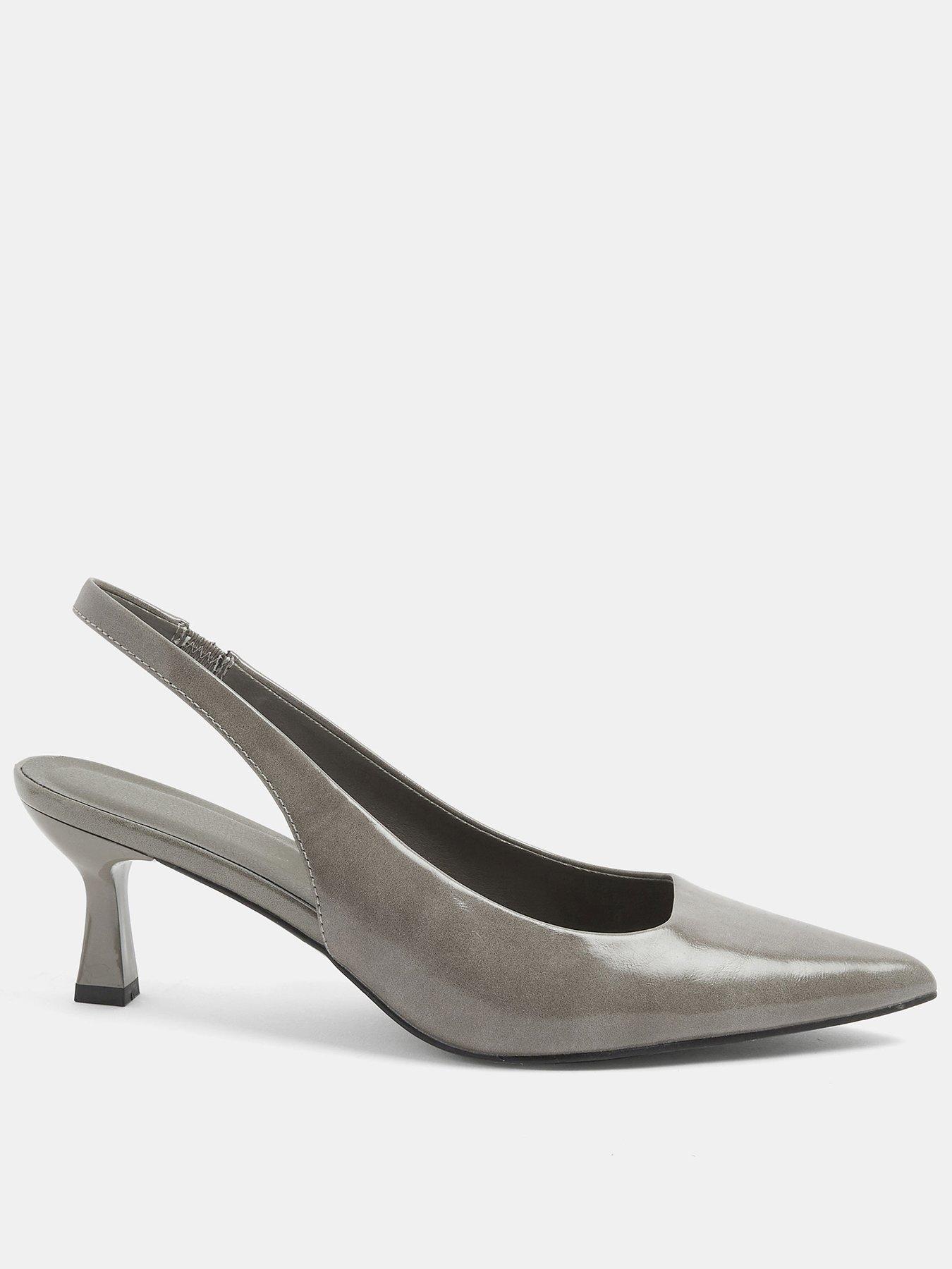 Image 1 of 4 of Yours Curve Extra Wide Fit Pointed Toe Heels - Grey