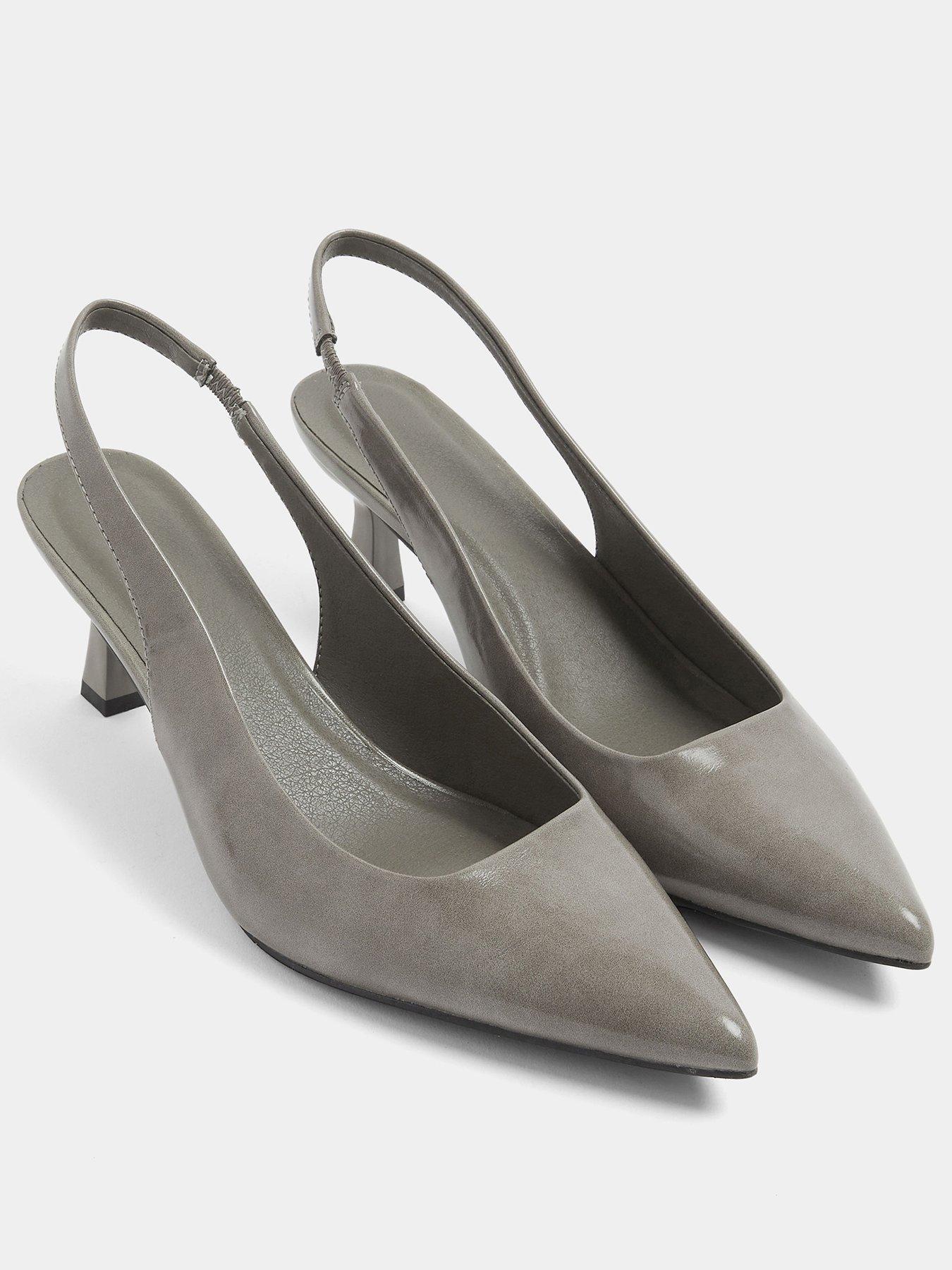 Image 2 of 4 of Yours Curve Extra Wide Fit Pointed Toe Heels - Grey