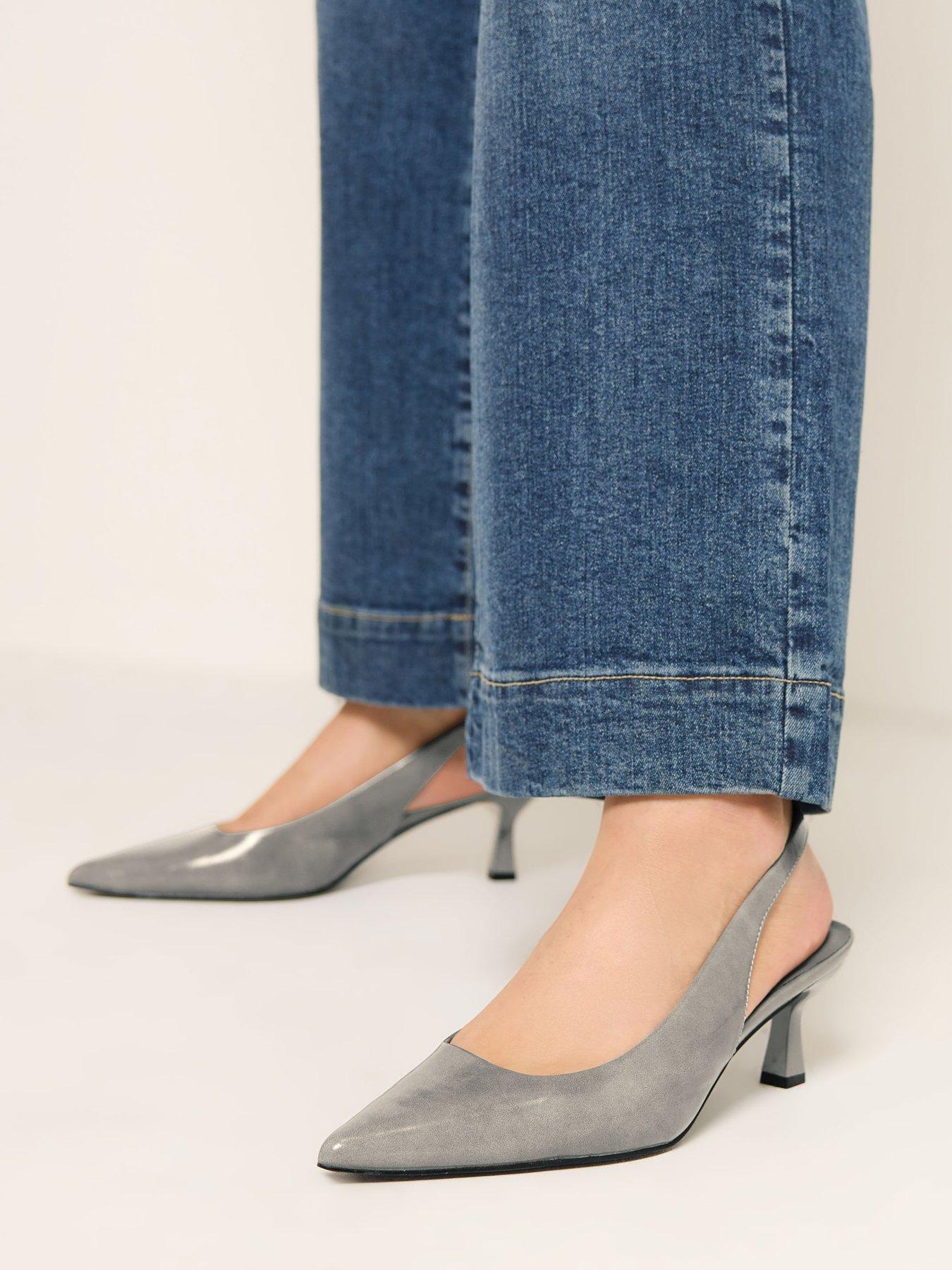 Image 4 of 4 of Yours Curve Extra Wide Fit Pointed Toe Heels - Grey