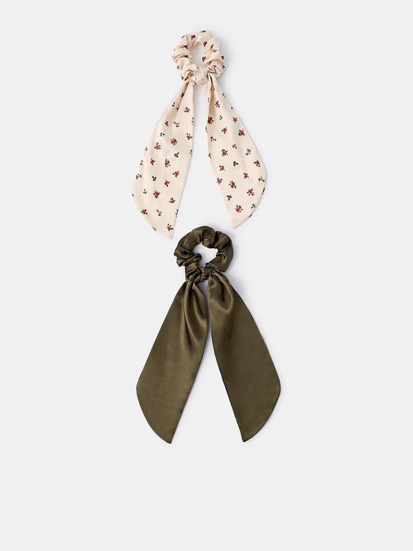 Accessorize 2 Pack Ditsy Floral Print Scarf Scrunchies - Multi