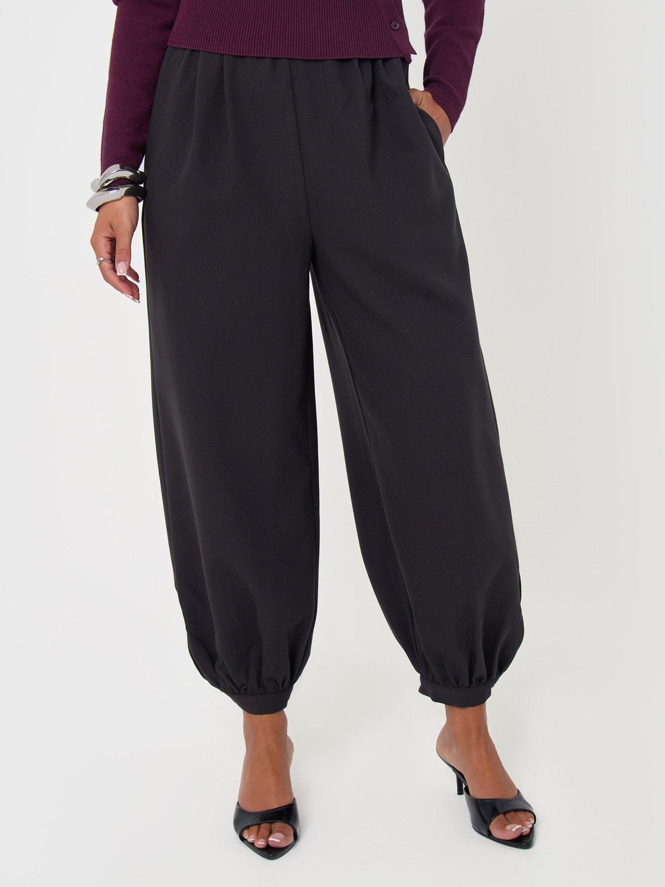 Image 1 of 4 of Threadbare Balloon Trousers With Button Cuffs In Dark Grey