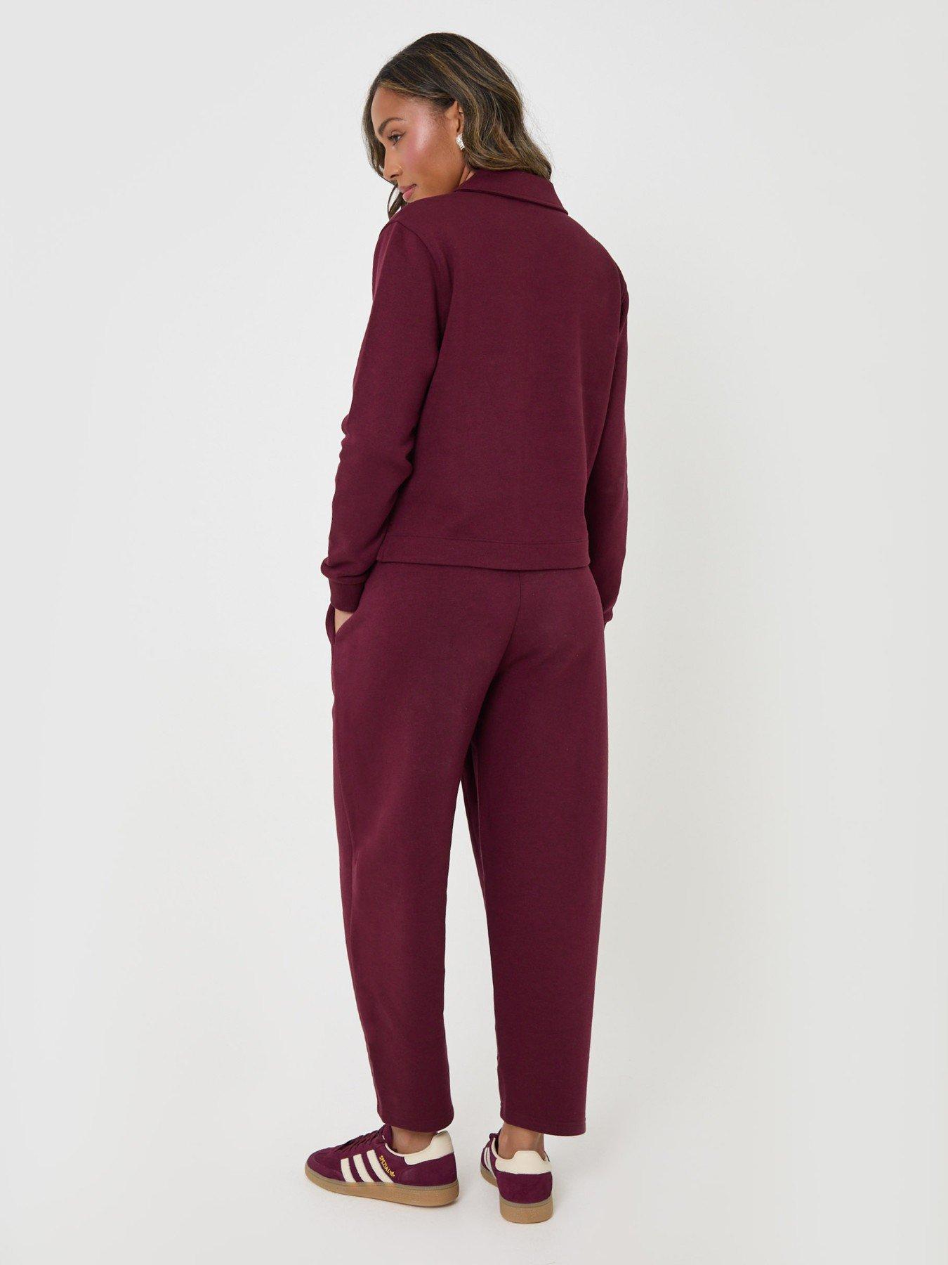 Image 2 of 5 of Threadbare Womens Polo Collar Barrel Leg Lounge Set - Purple