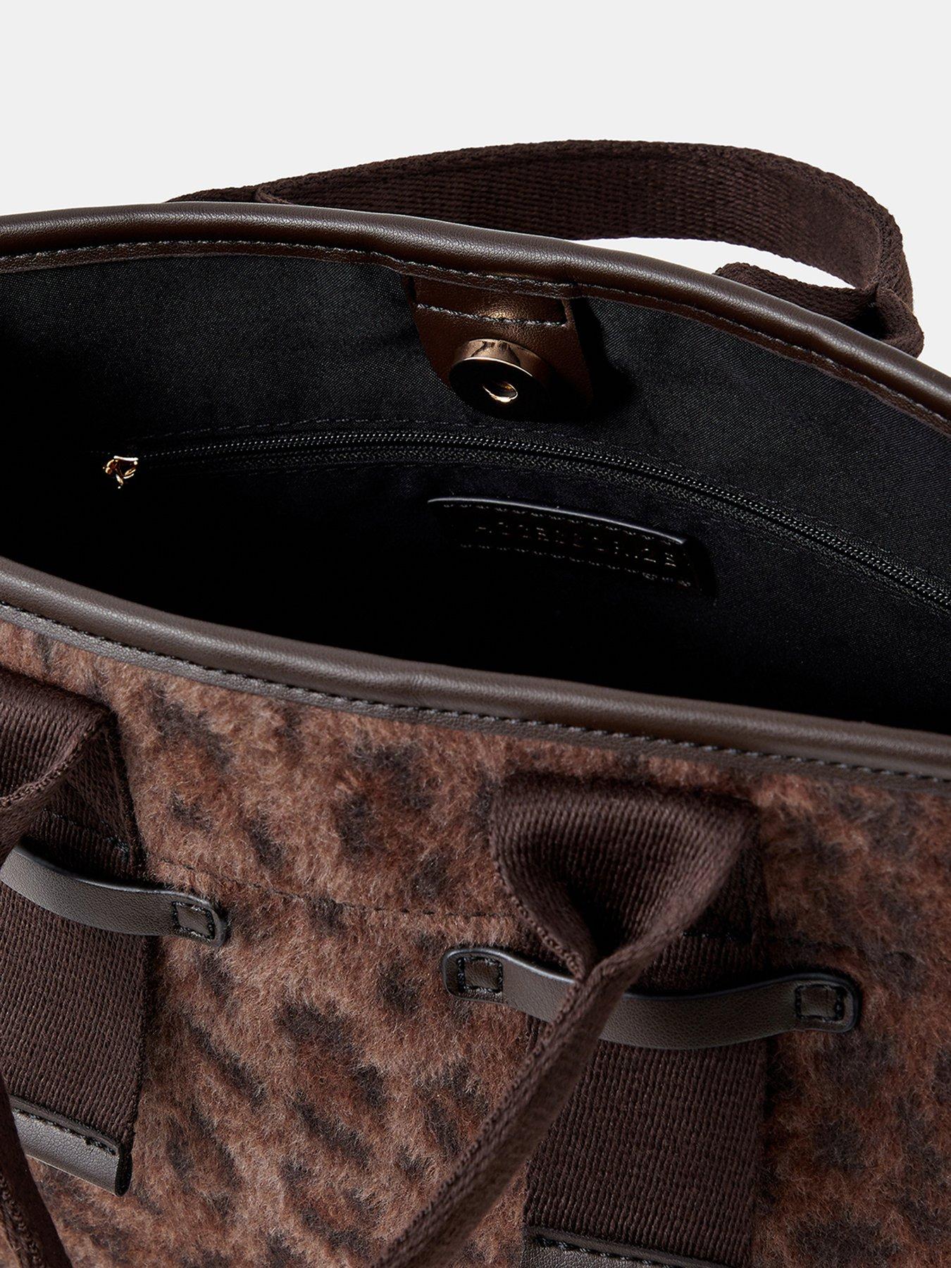 Image 4 of 4 of Accessorize Leopard Print Structured Handheld Tote Bag - Multi