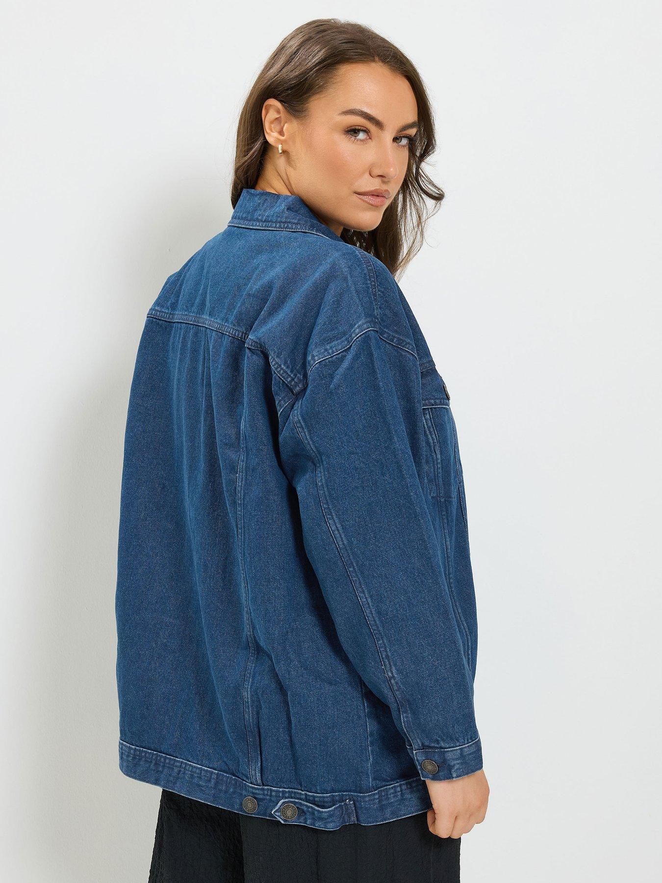 Image 2 of 4 of Yours Curve Oversized Denim Jacket - Blue