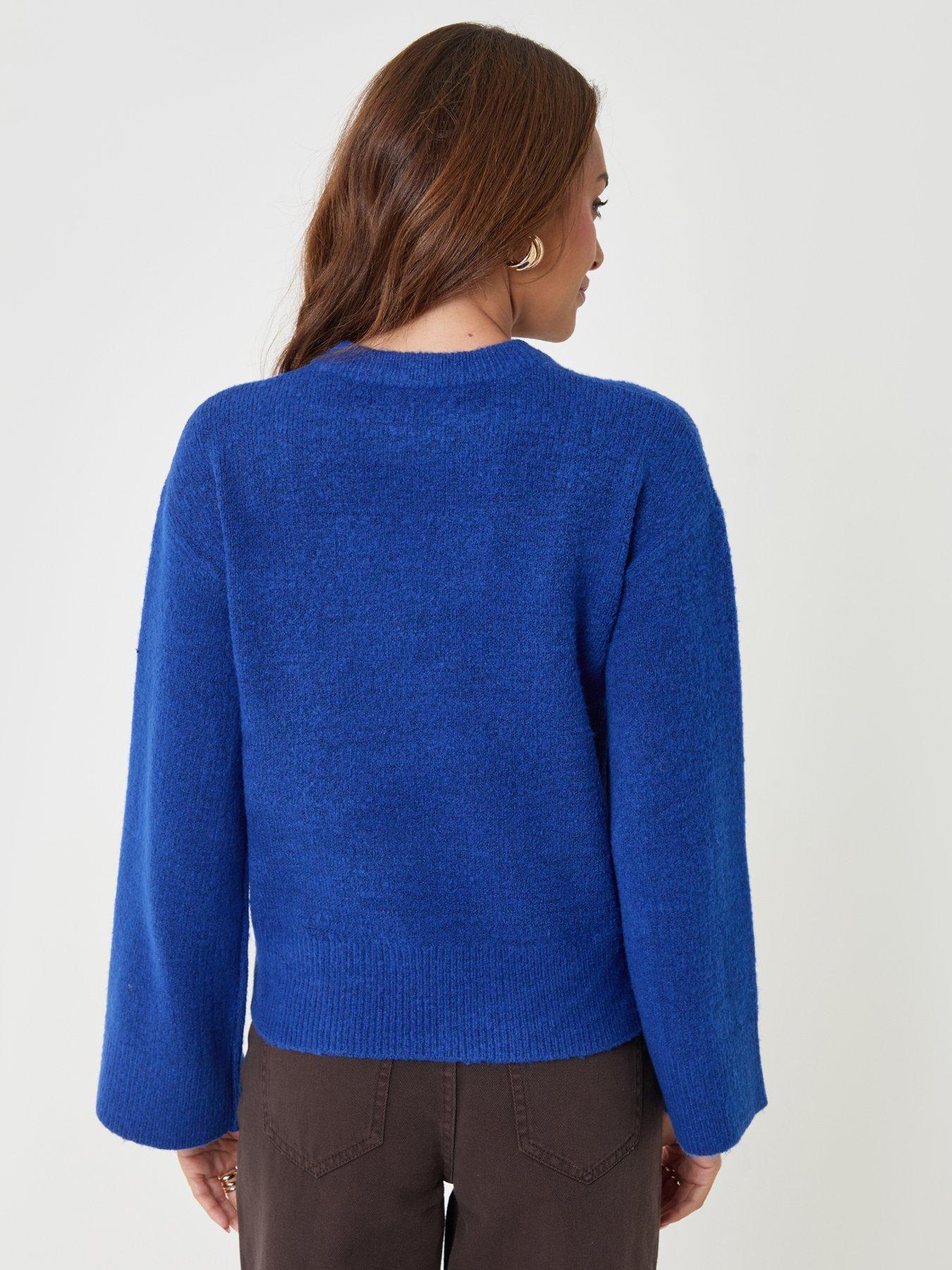 Image 2 of 5 of Threadbare Womens Relaxed Fit Soft-Touch Crew Neck Jumper - Blue