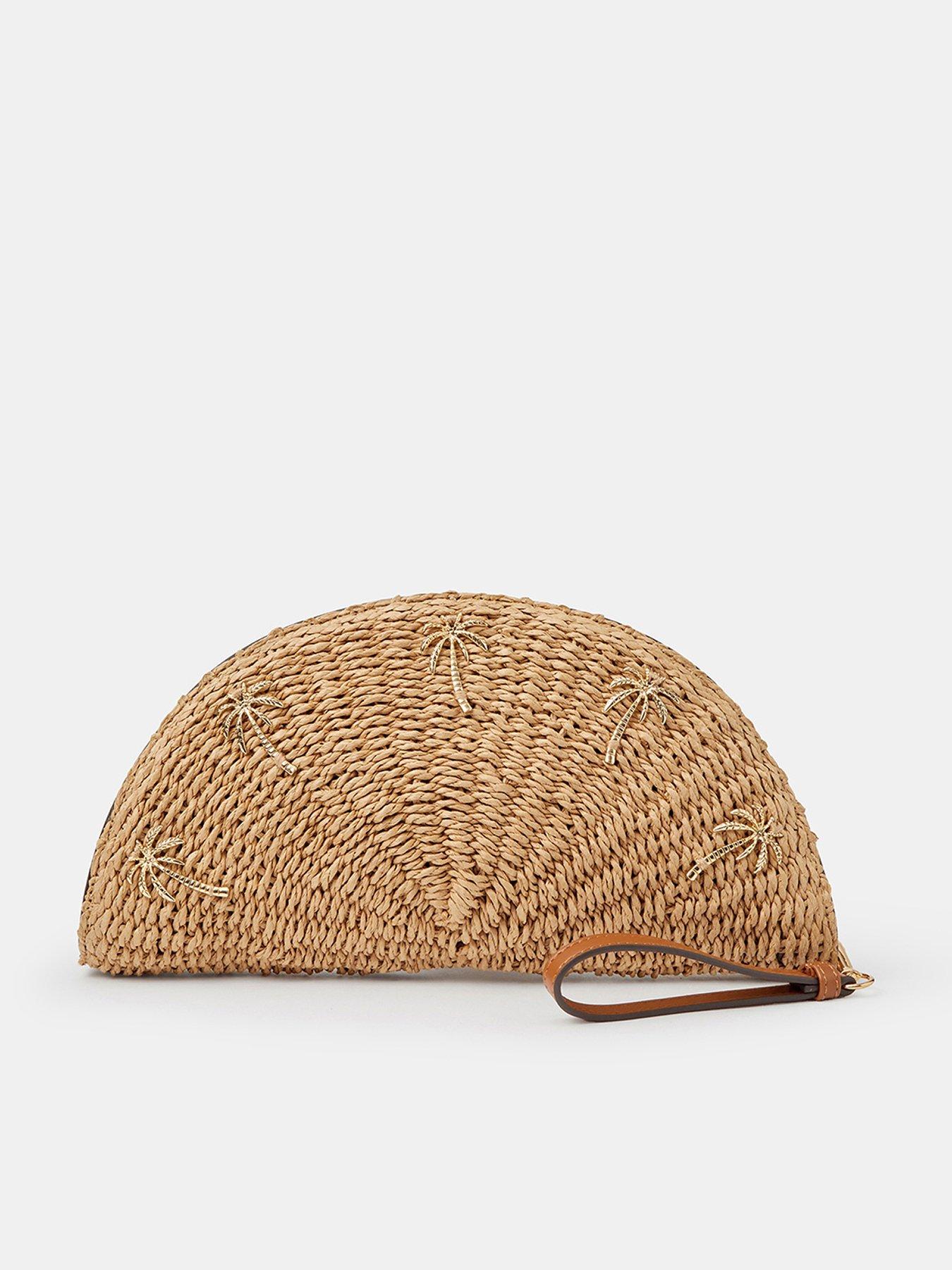 Image 1 of 5 of Accessorize Palm Tree Crescent Clutch Bag