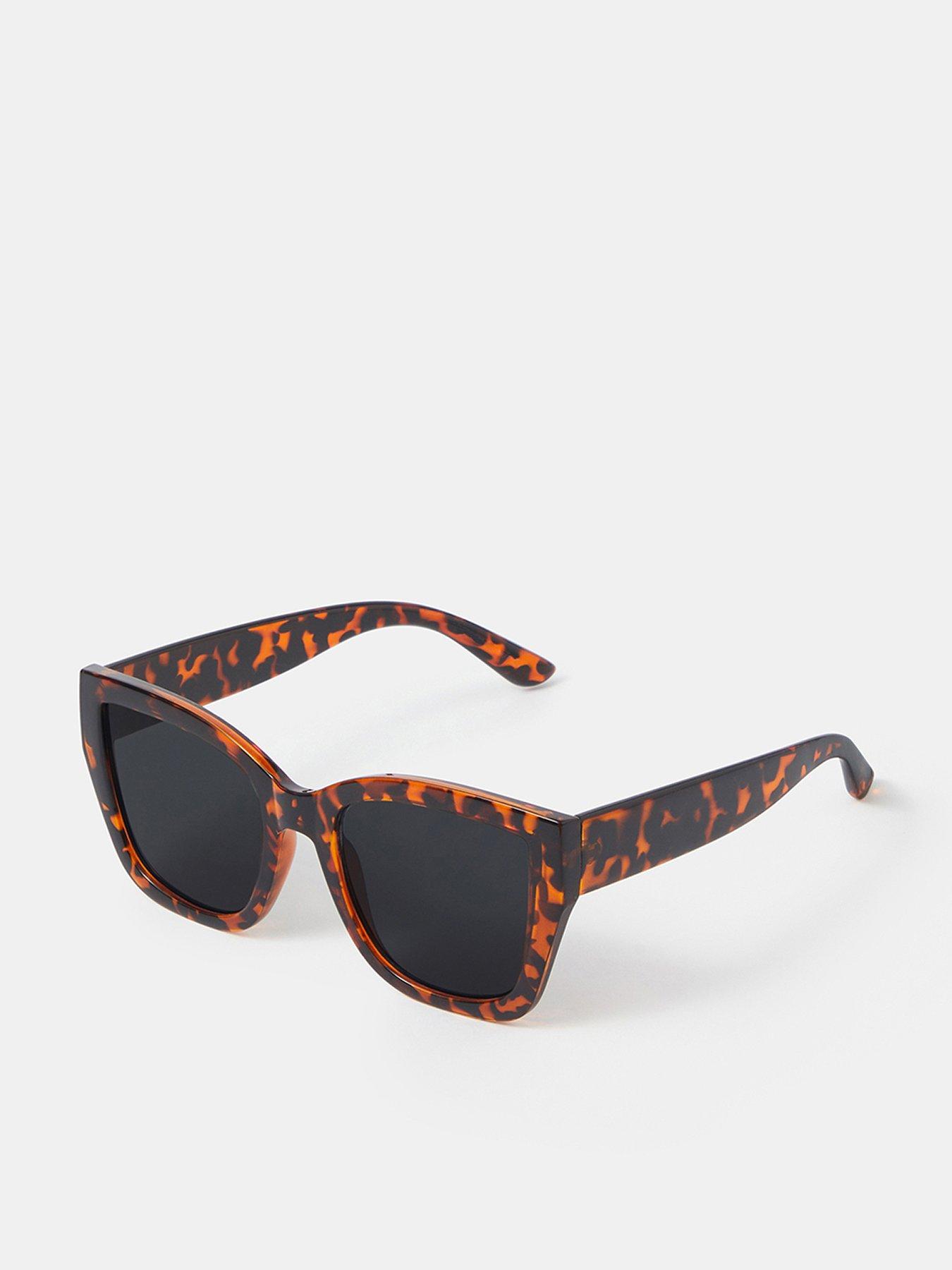 Image 1 of 2 of Accessorize Large Tort Square Sunglasses