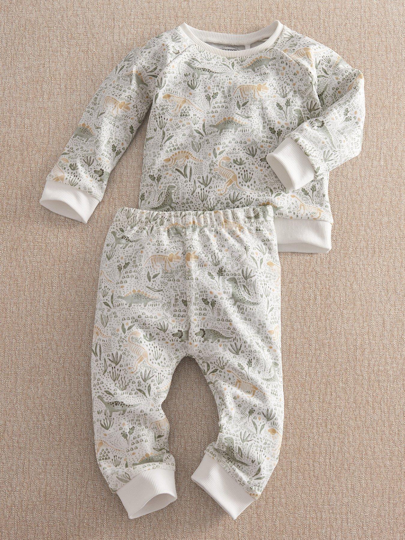 Mamas & Papas Baby Boys Dino Jersey Pyjamas, Multi, Size 12-18 Months
