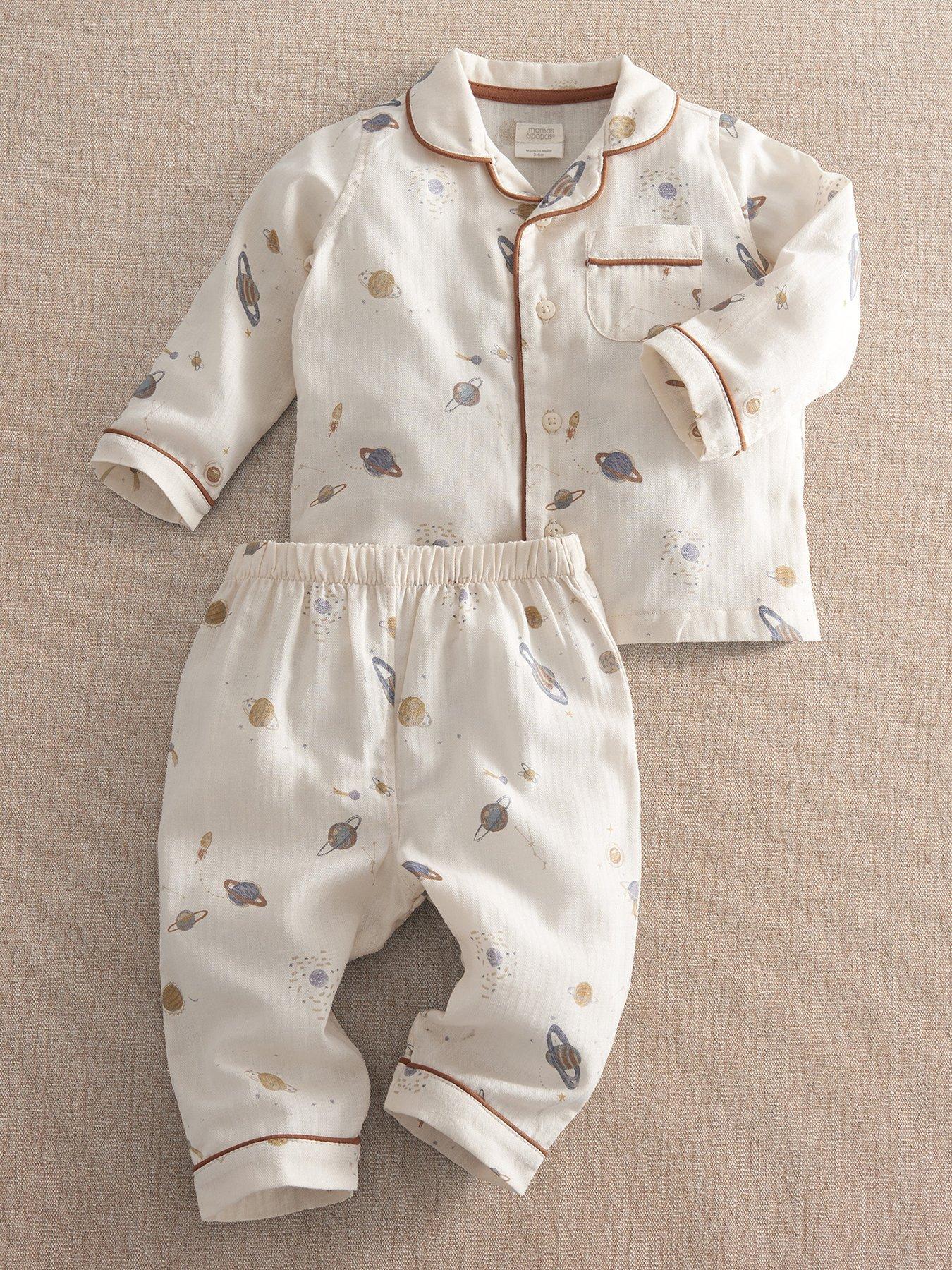 Mamas & Papas Baby Boys Planets Woven Pyjamas, Multi, Size 3-6 Months