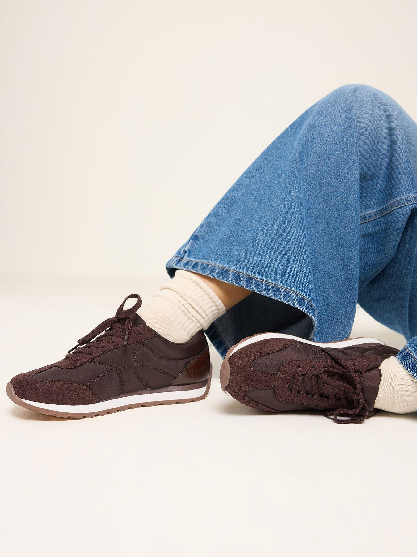 Yours Curve Extra Wide Fit Quilted Trainers - Red
