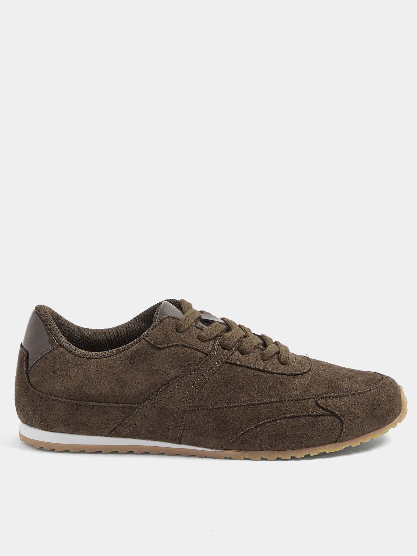 Yours Curve Extra Wide Fit Slim Sole Trainers - Brown
