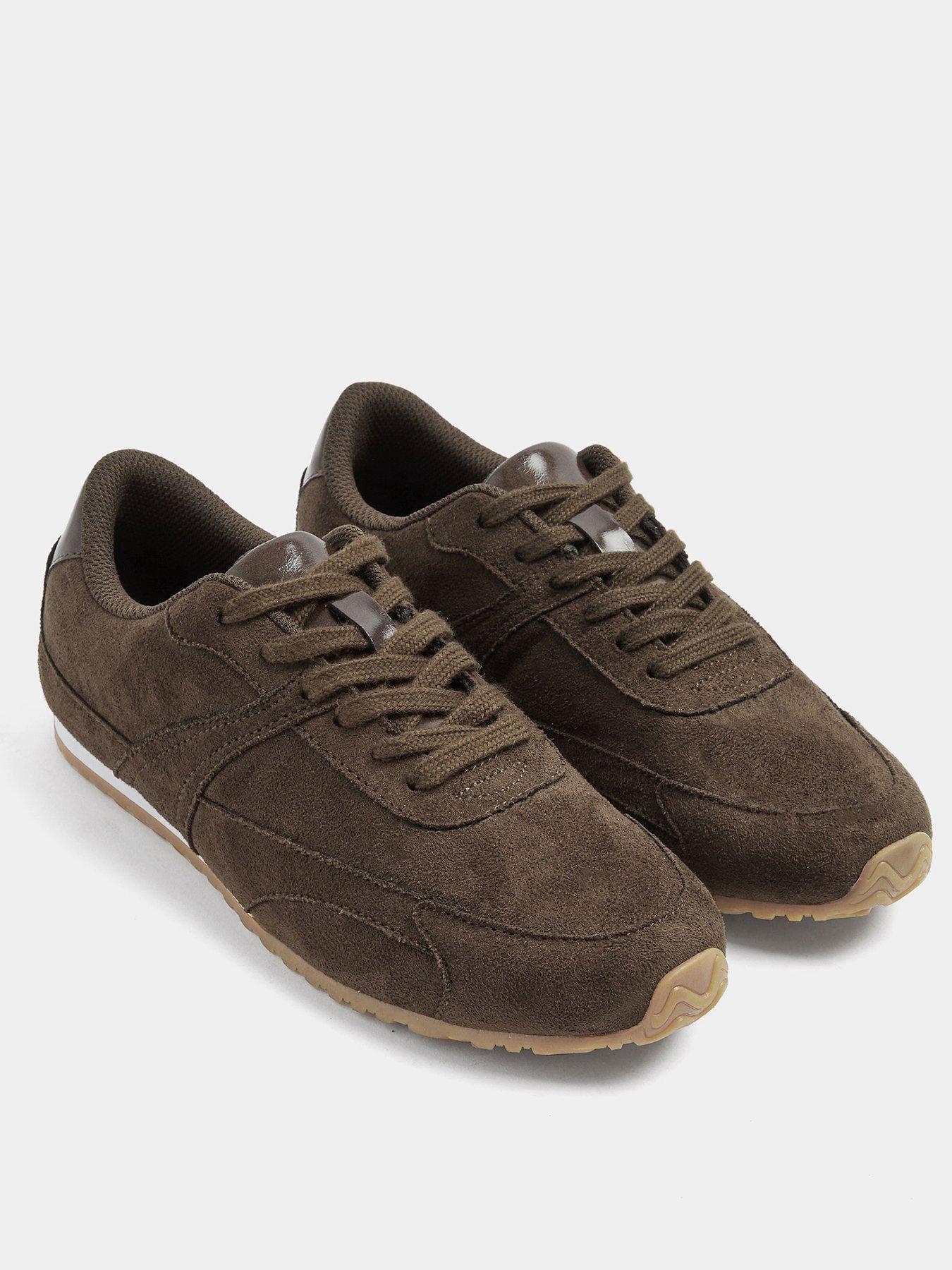 Image 2 of 4 of Yours Curve Extra Wide Fit Slim Sole Trainers - Brown
