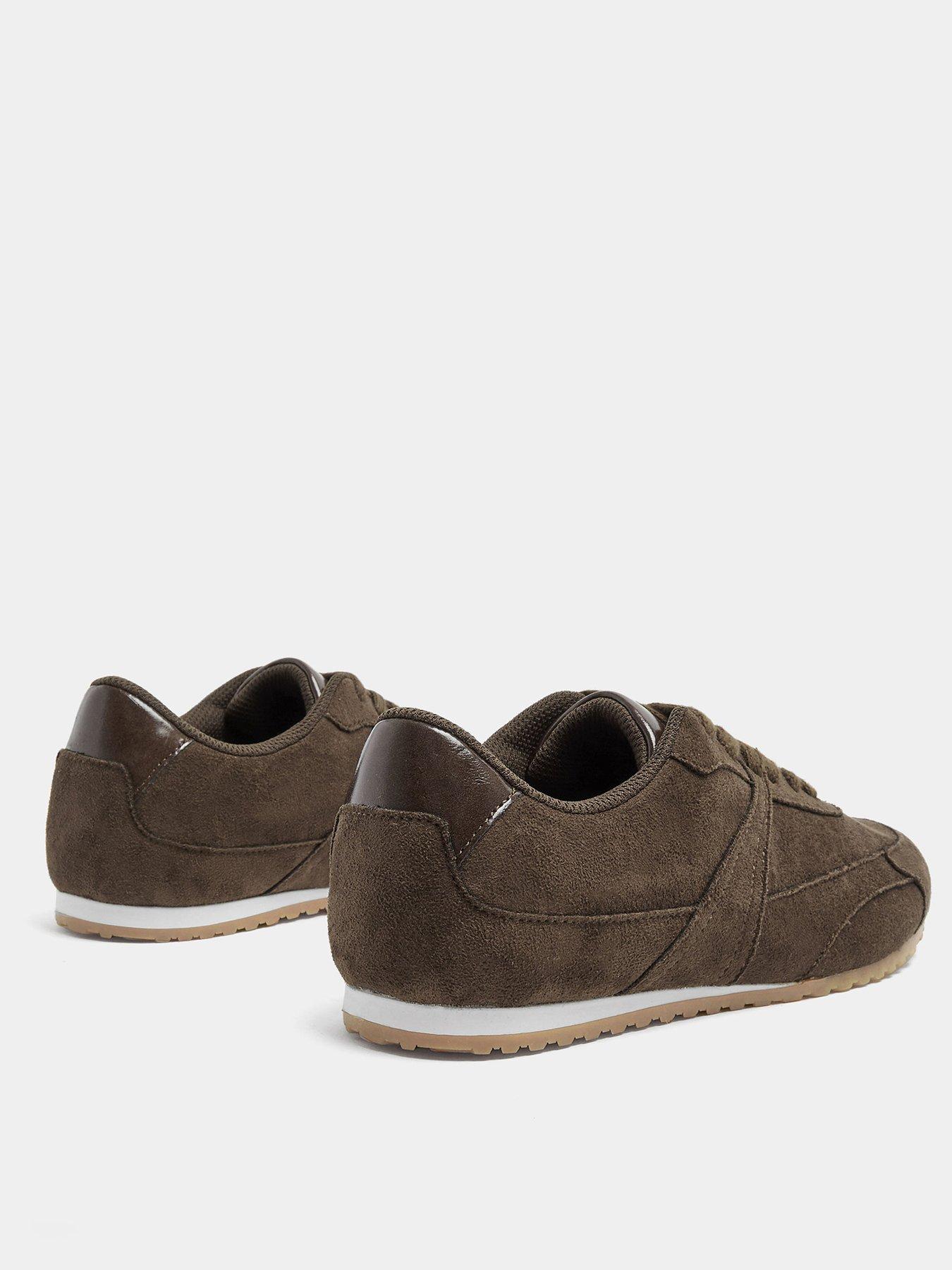 Image 3 of 4 of Yours Curve Extra Wide Fit Slim Sole Trainers - Brown
